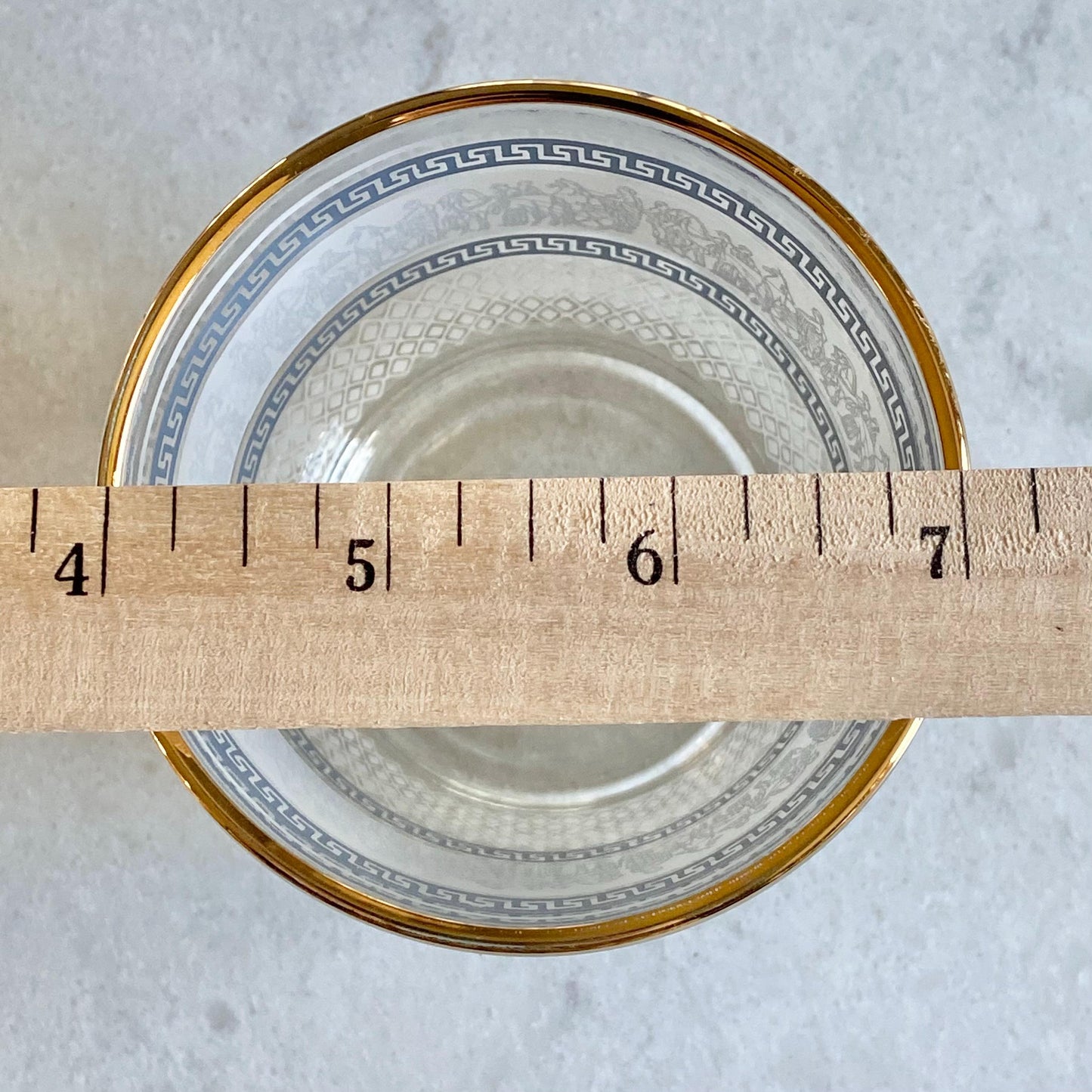 Vintage Jeannette Gold Rimmed Patrician 9 Ounce Glasses - Set of 8 Tumblers