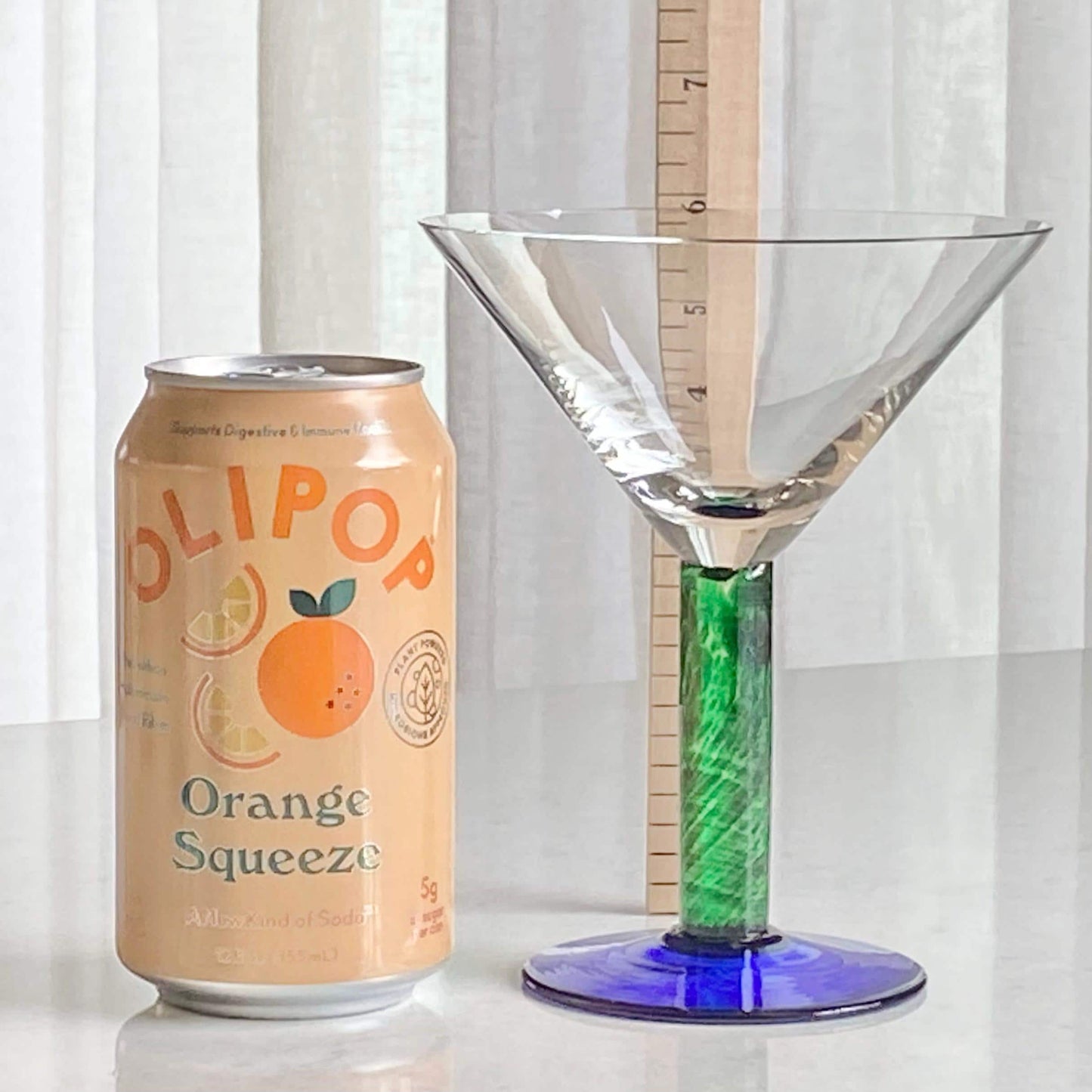 Vintage Fostoria Green Stem Blue Foot Glasses (FOS6) - Set of 8