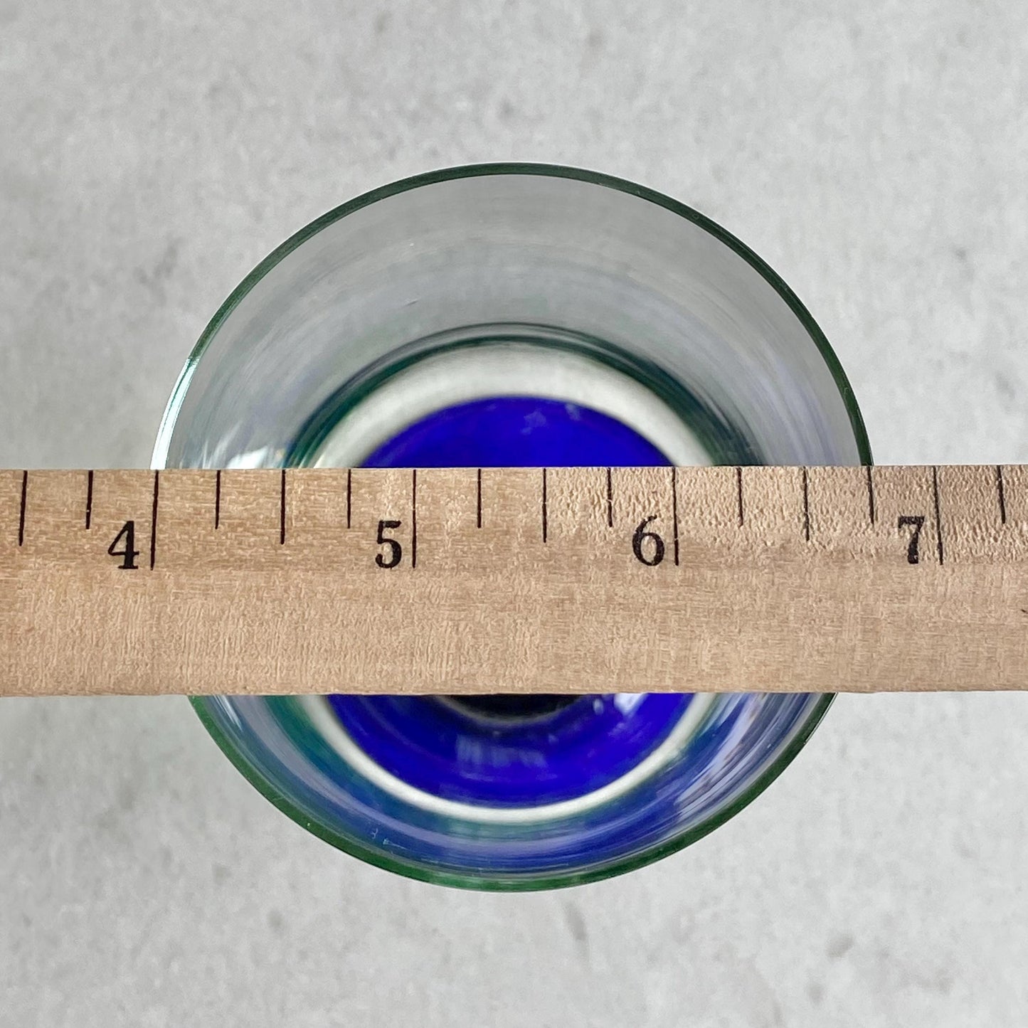 Vintage Fostoria Green Stem Blue Foot Glasses (FOS6) - Set of 10