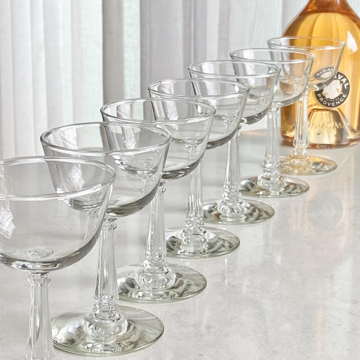 Vintage Libbey Pillar Stem Glasses - Set of 7