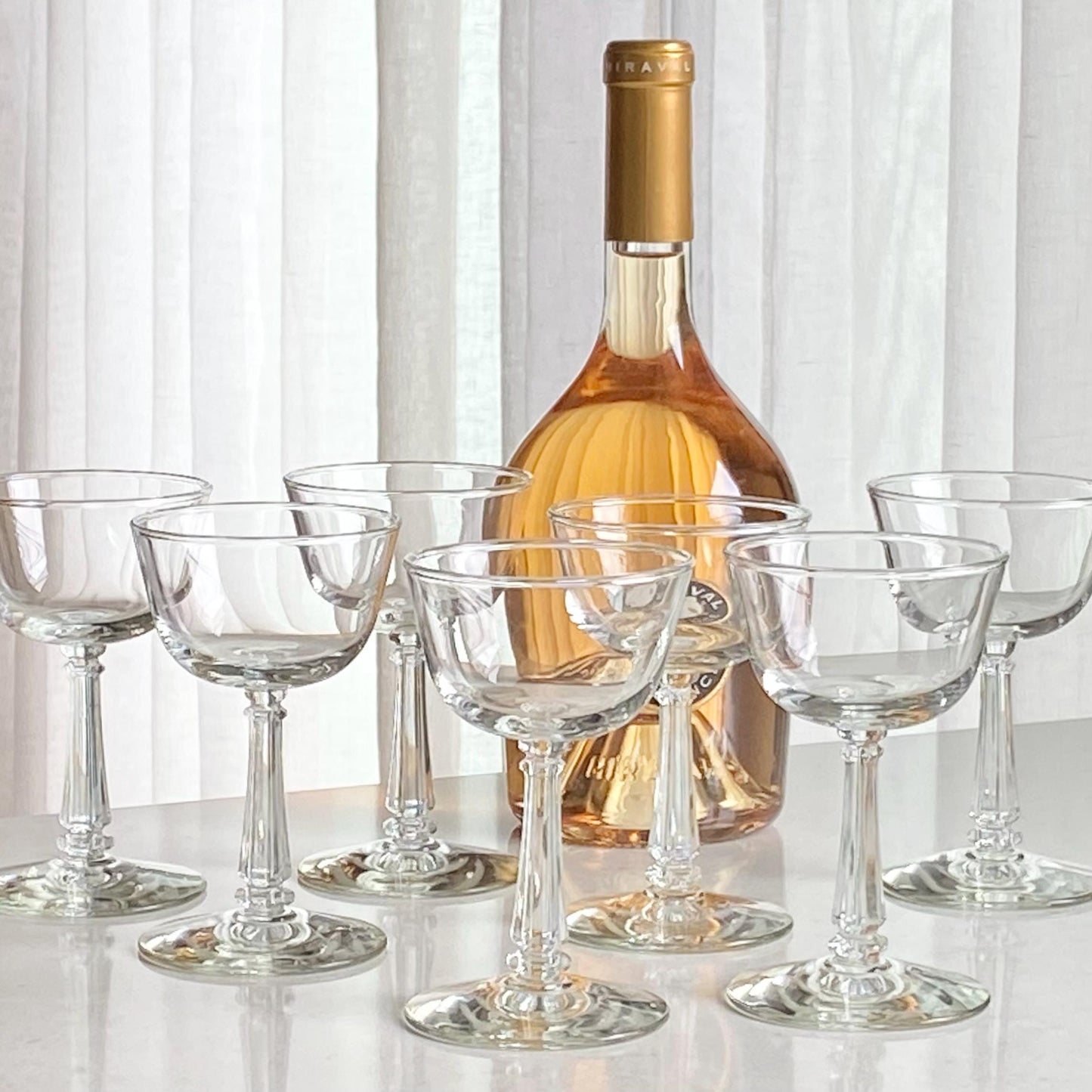 Vintage Libbey Pillar Stem Glasses - Set of 7