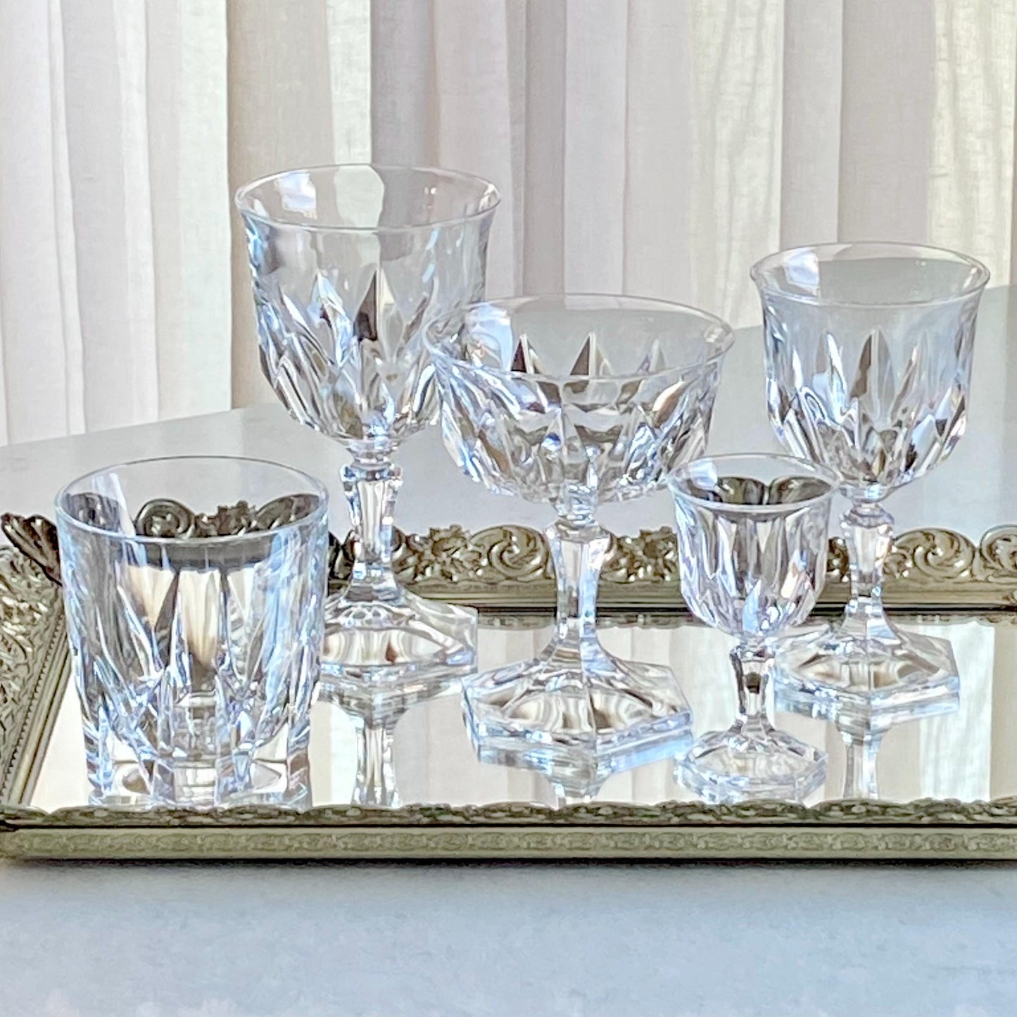 Vintage Cristal D'Arques-Durand Chaumont Glasses - Set of 4 Tumblers