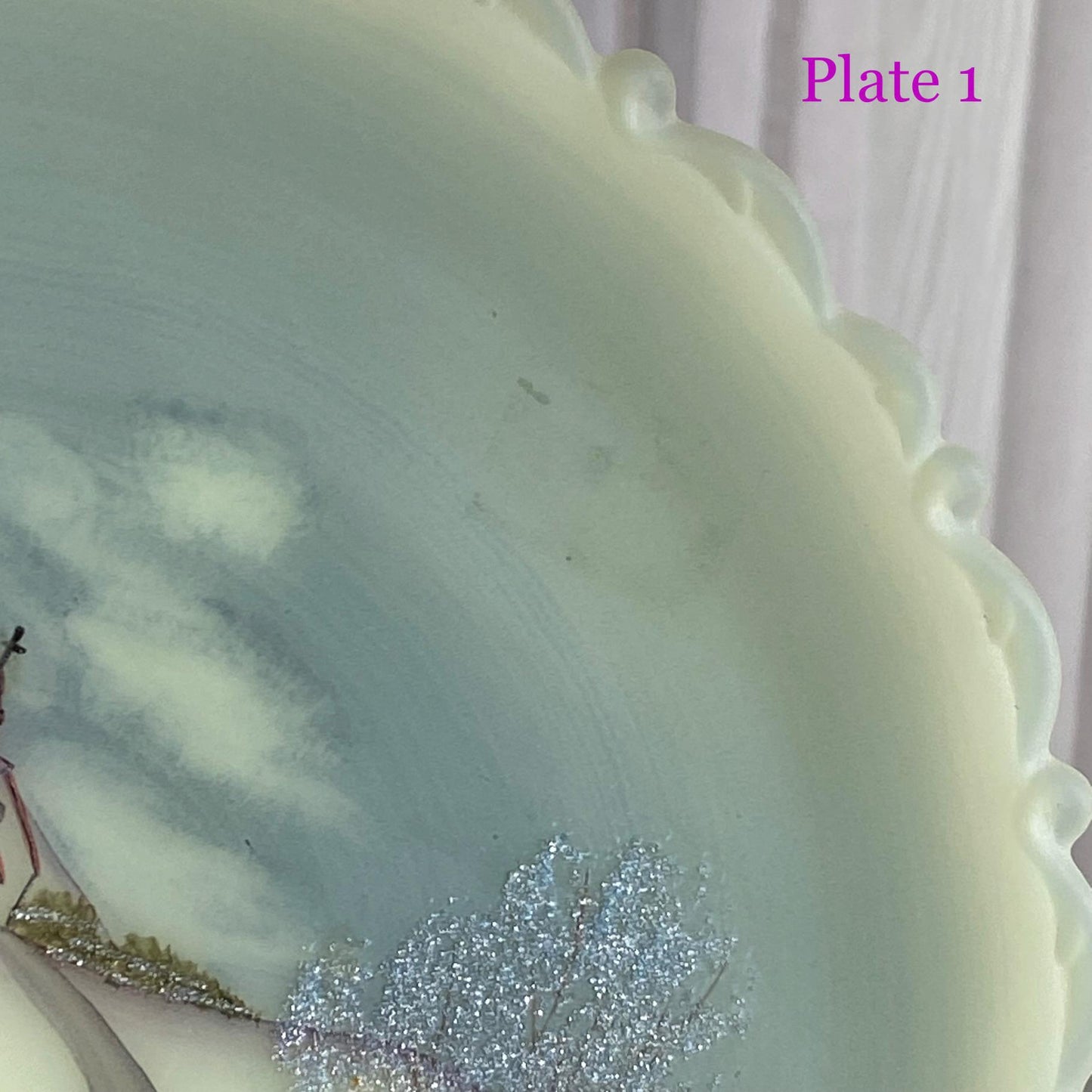 Vintage Fenton Hand Painted Custard Glass Plates (circa 1980) - 2 Available