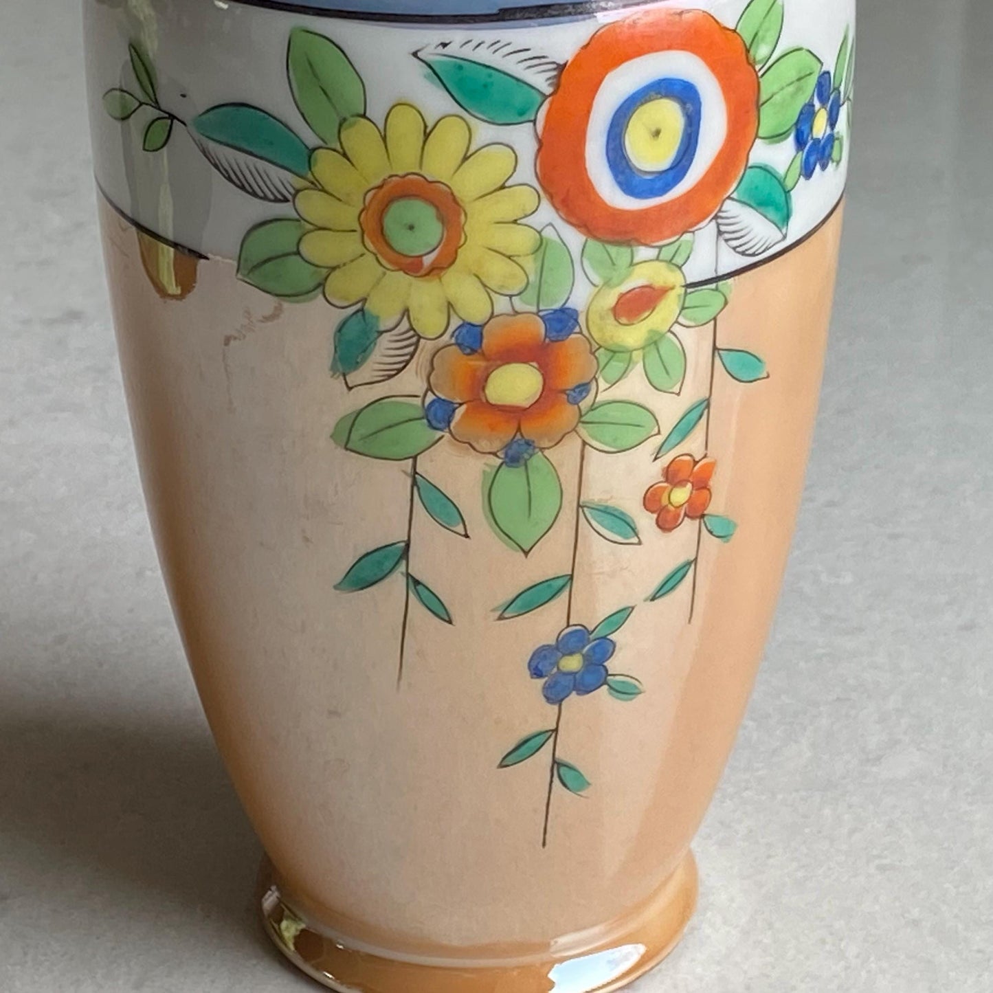 Vintage Hand Painted Lusterware Japanese Vase
