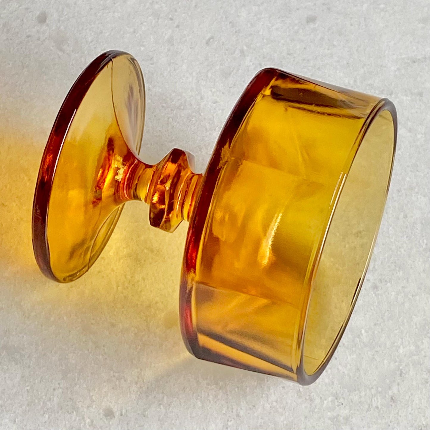 Vintage Indiana Colony Nouveau Gold Paneled Glasses Champagne Coupes / Sherbet Cups - Set of 4