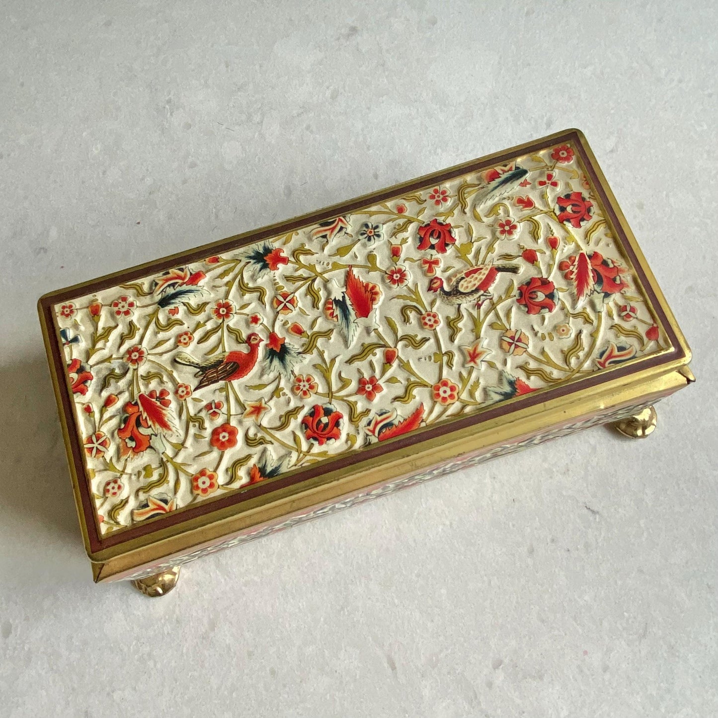 Vintage Fricke and Nacke Western Germany Embossed Bird Tin