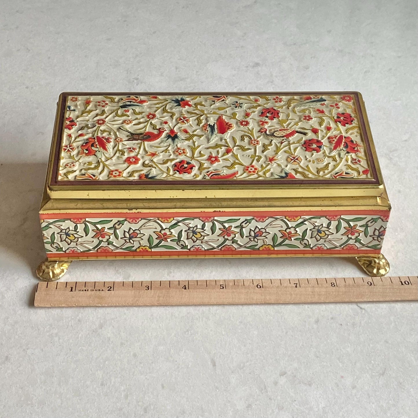 Vintage Fricke and Nacke Western Germany Embossed Bird Tin