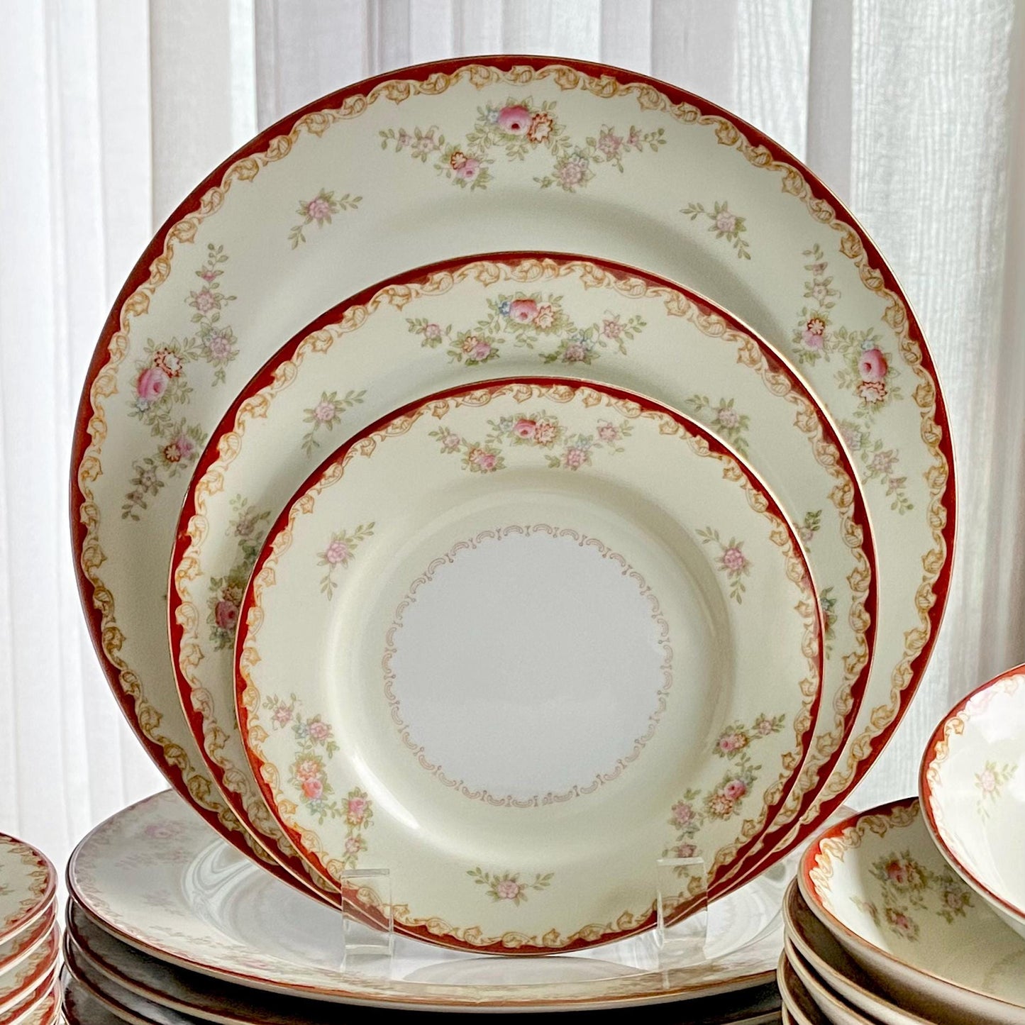 Vintage Cherry China (circa 1945 - 1952) - 3 sizes of plates and 2 sizes of bowls available