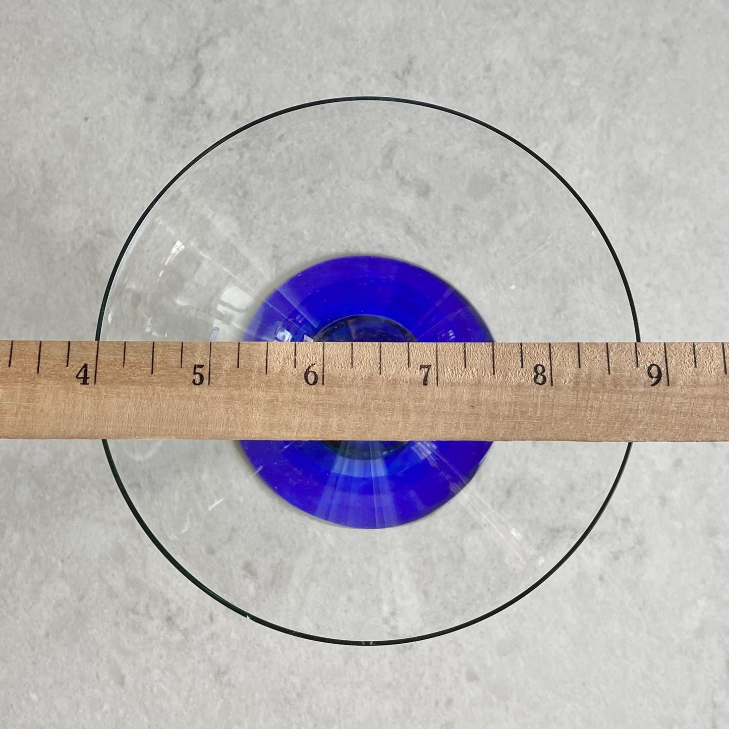 Vintage Fostoria Green Stem Blue Foot Glasses (FOS6) - Set of 8