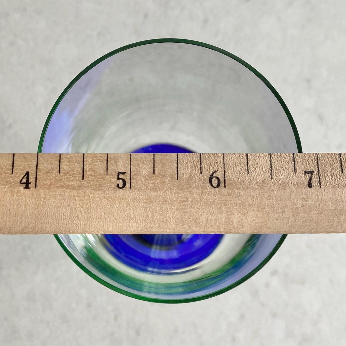 Vintage Fostoria Green Stem Blue Foot Glasses (FOS6 LG) - Set of 12