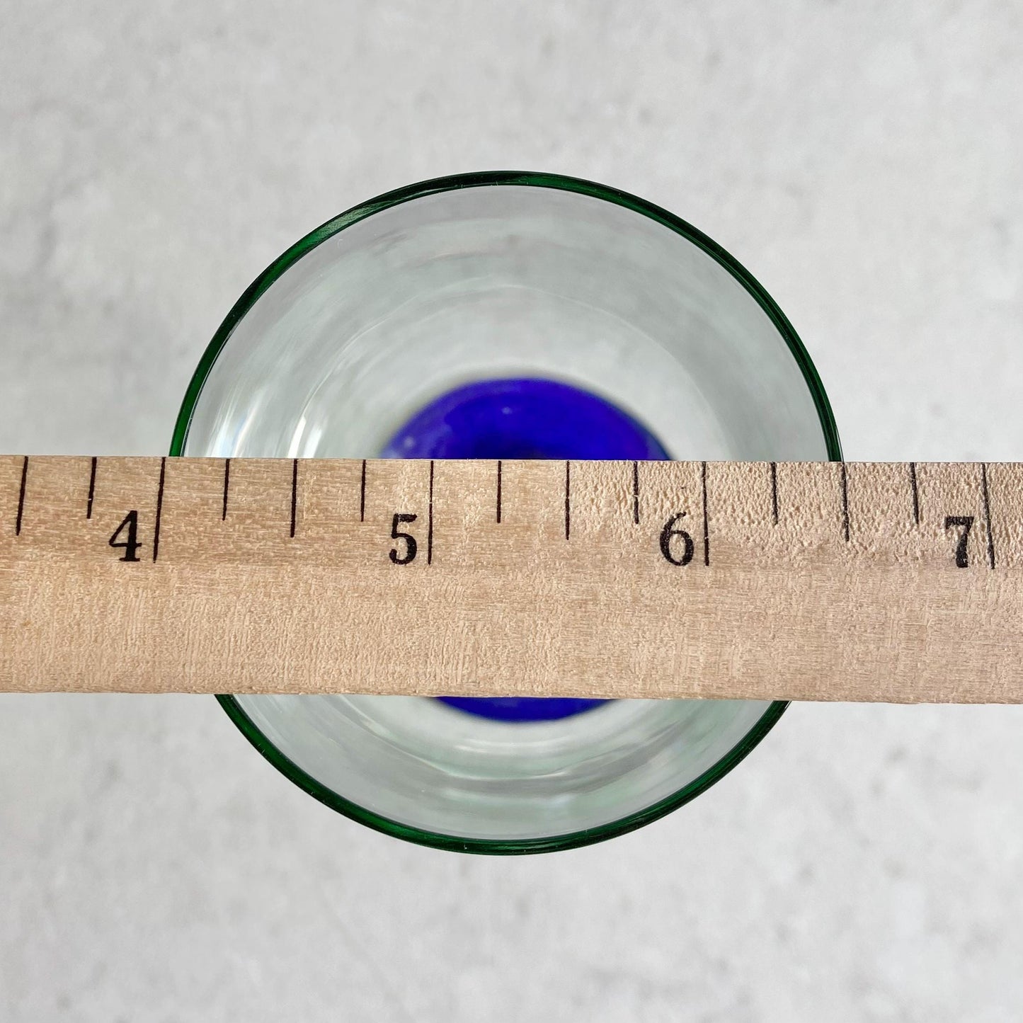 Vintage Fostoria Green Stem Blue Foot Glasses (FOS6 SM) - Set of 12