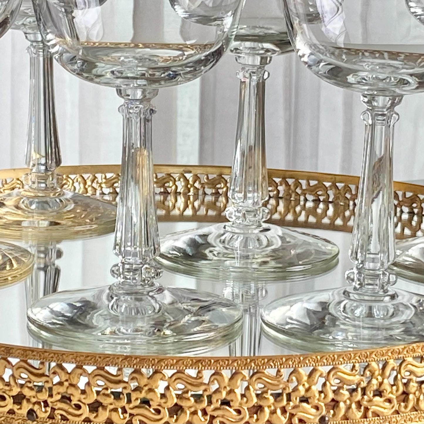 Vintage Libbey Pillar Stem Glasses - Set of 7