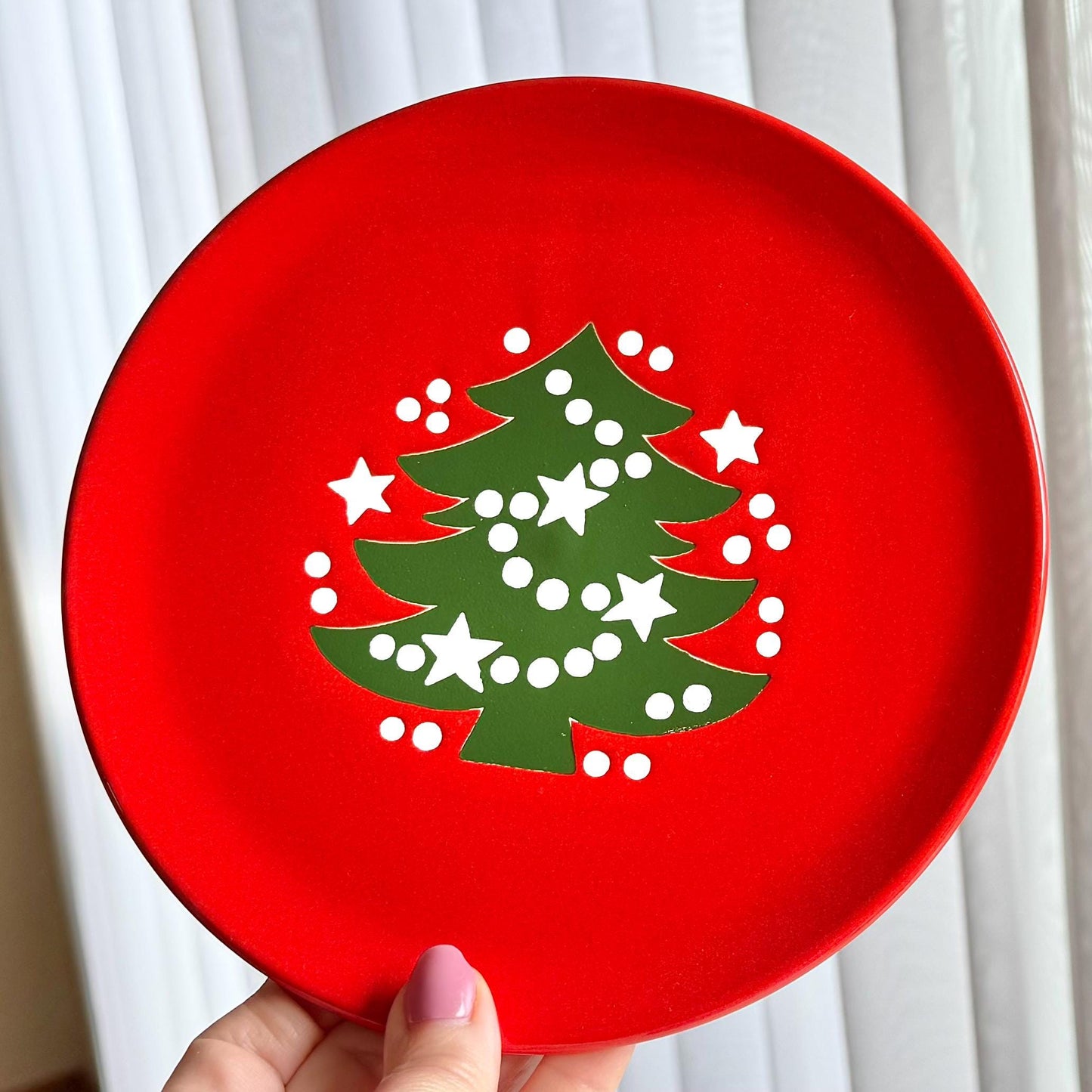 Vintage Waechtersbach Red Christmas Tree 7-3/4 Inch Plates - 14 available