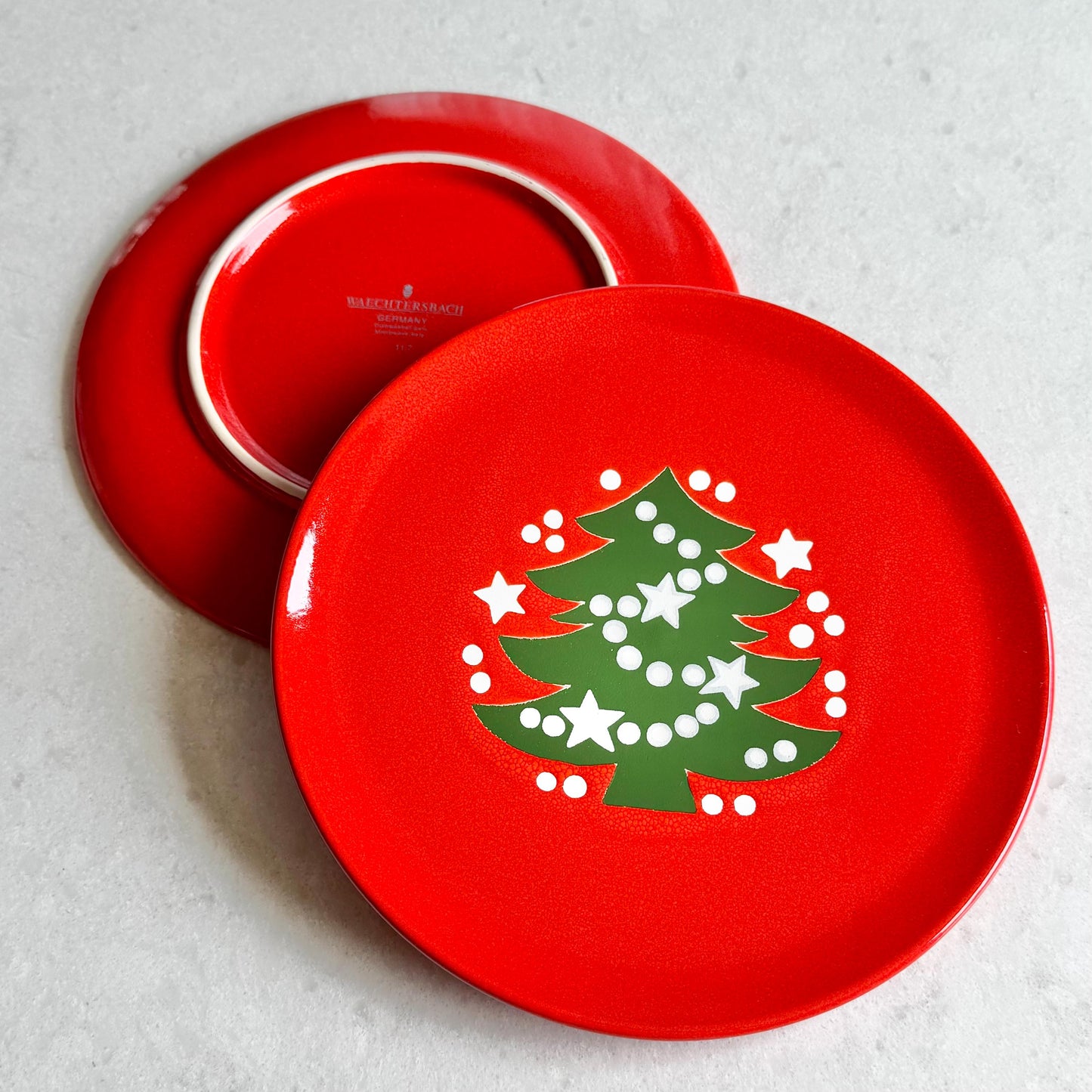 Vintage Waechtersbach Red Christmas Tree 7-3/4 Inch Plates - 14 available