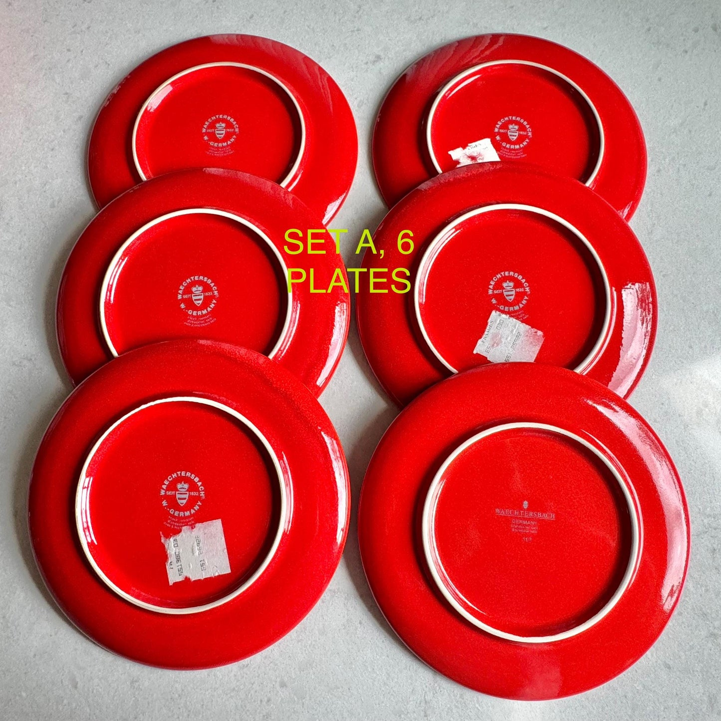 Vintage Waechtersbach Red Christmas Tree 7-3/4 Inch Plates - 14 available