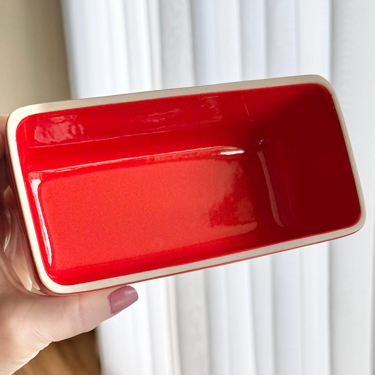 Vintage Waechtersbach Red Christmas Tree Butter Dish