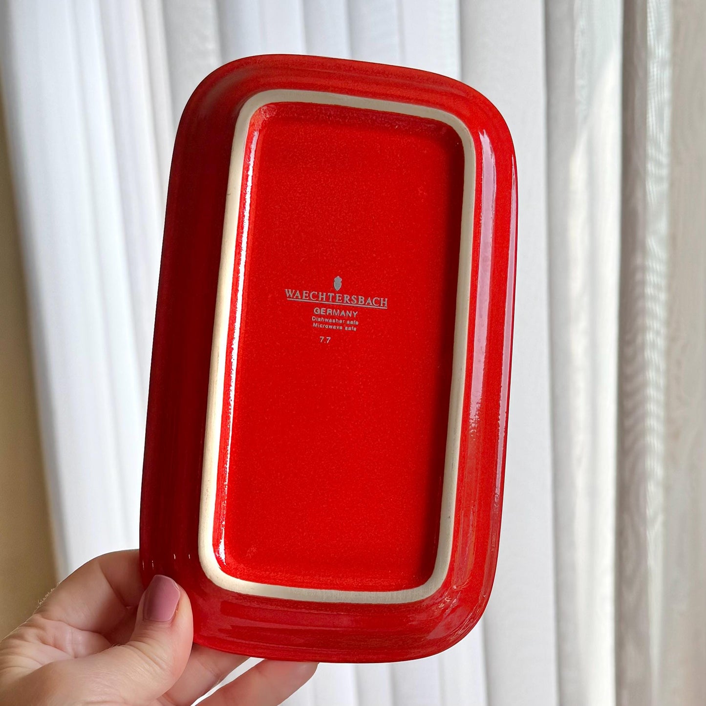 Vintage Waechtersbach Red Christmas Tree Butter Dish