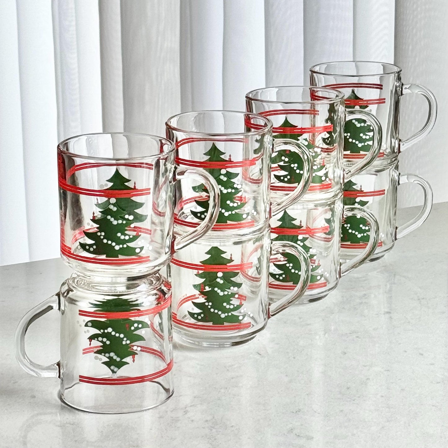 Vintage Waechtersbach Christmas Tree Cups - Set of 8