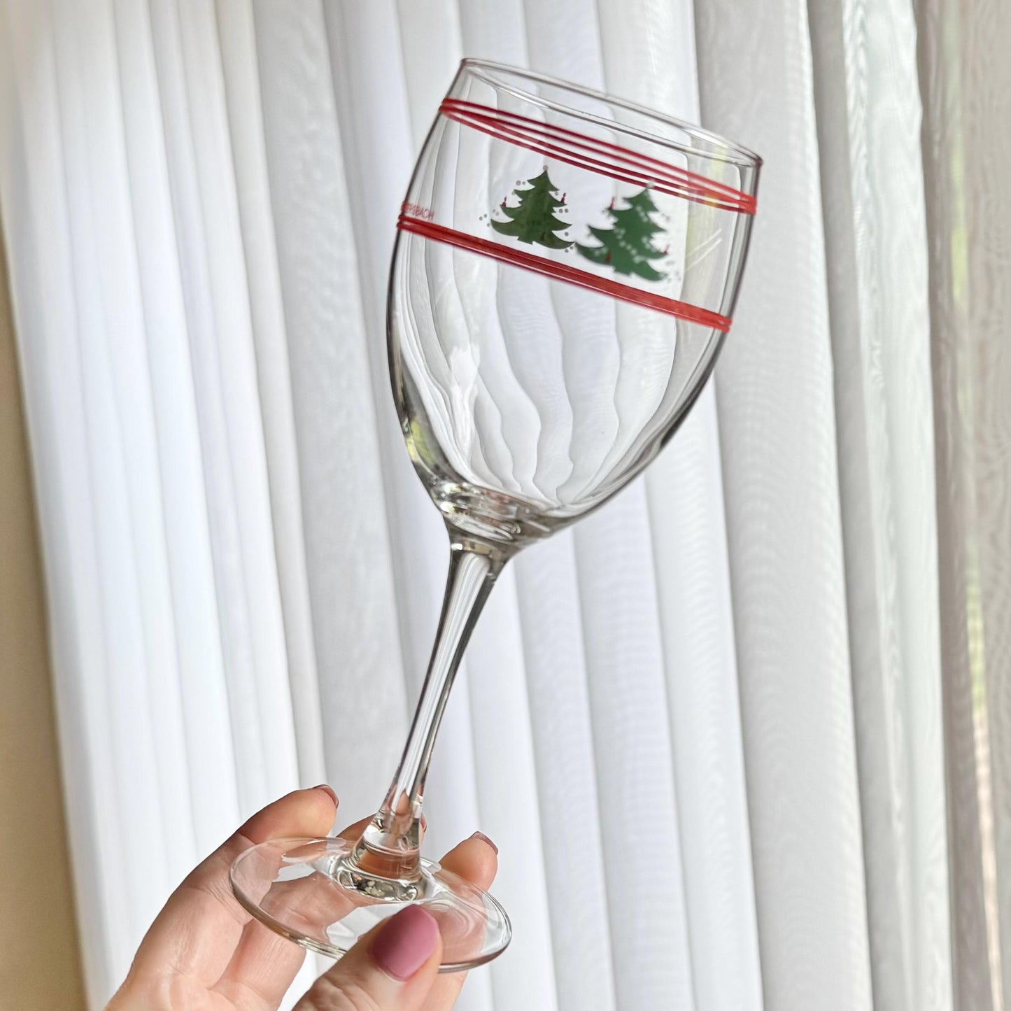 Vintage Waechtersbach Christmas Tree Glasses - Set of 8 Goblets