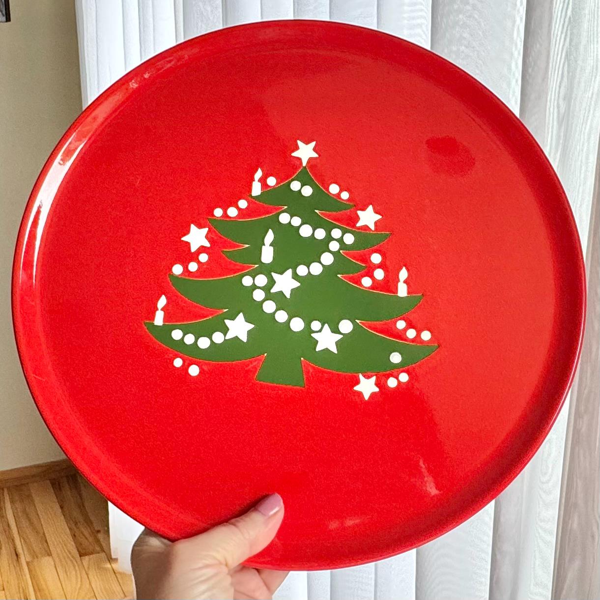 Vintage Waechtersbach Red Christmas Tree 12 Inch Platter