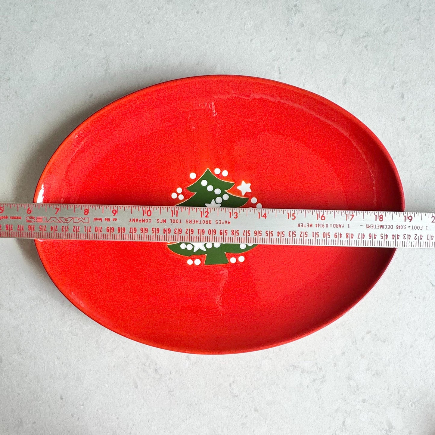 Vintage Waechtersbach Red Christmas Tree Oval Platter