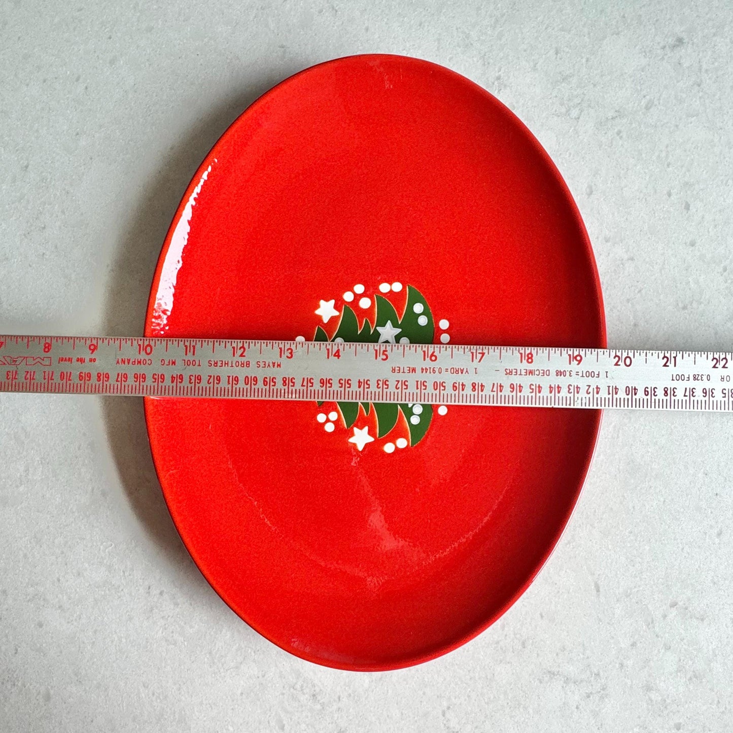 Vintage Waechtersbach Red Christmas Tree Oval Platter