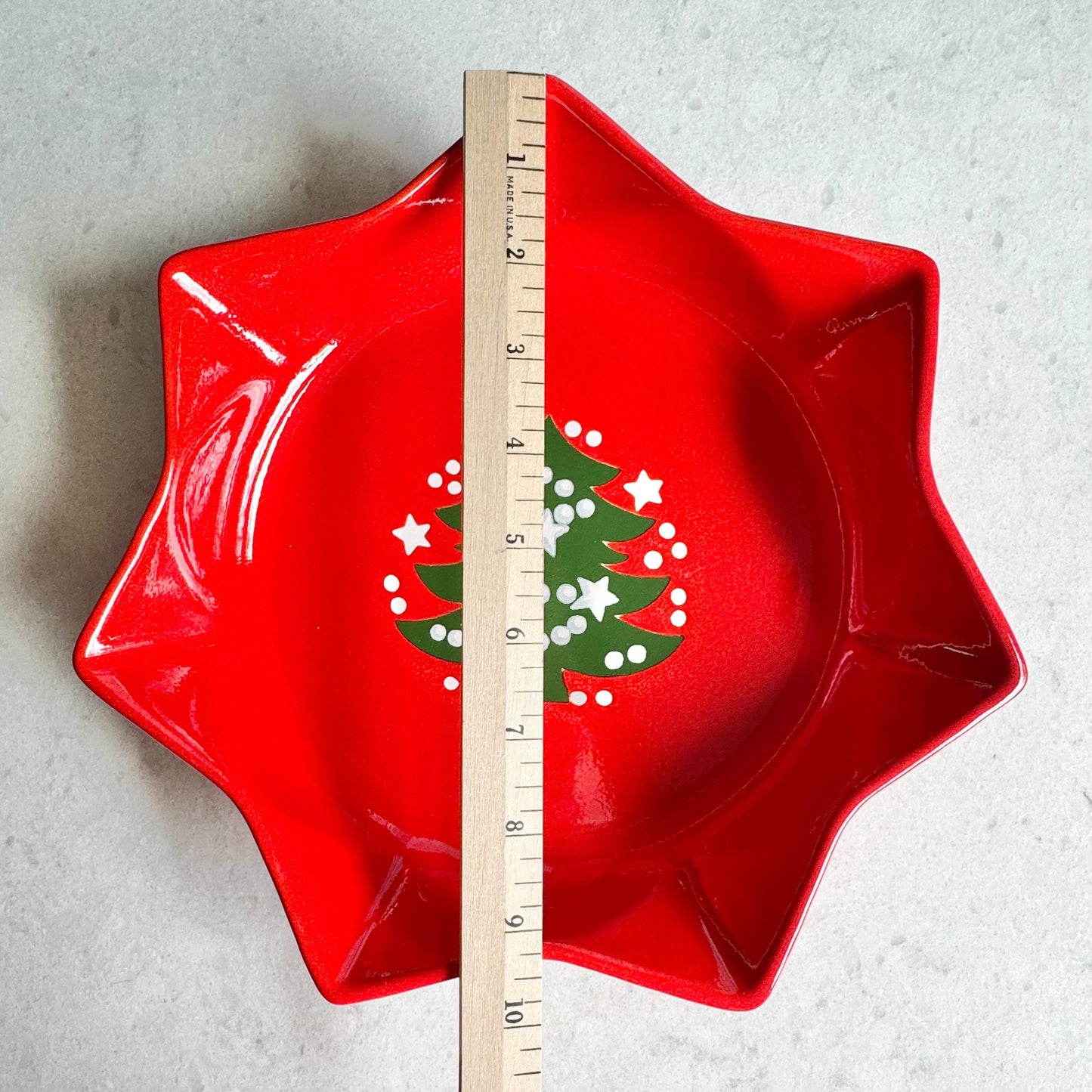Vintage Waechtersbach Red Christmas Tree Star Bowl
