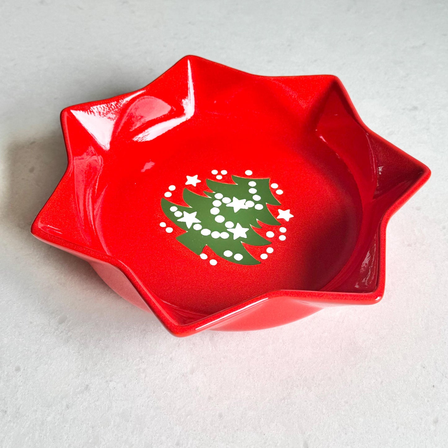 Vintage Waechtersbach Red Christmas Tree Star Bowl