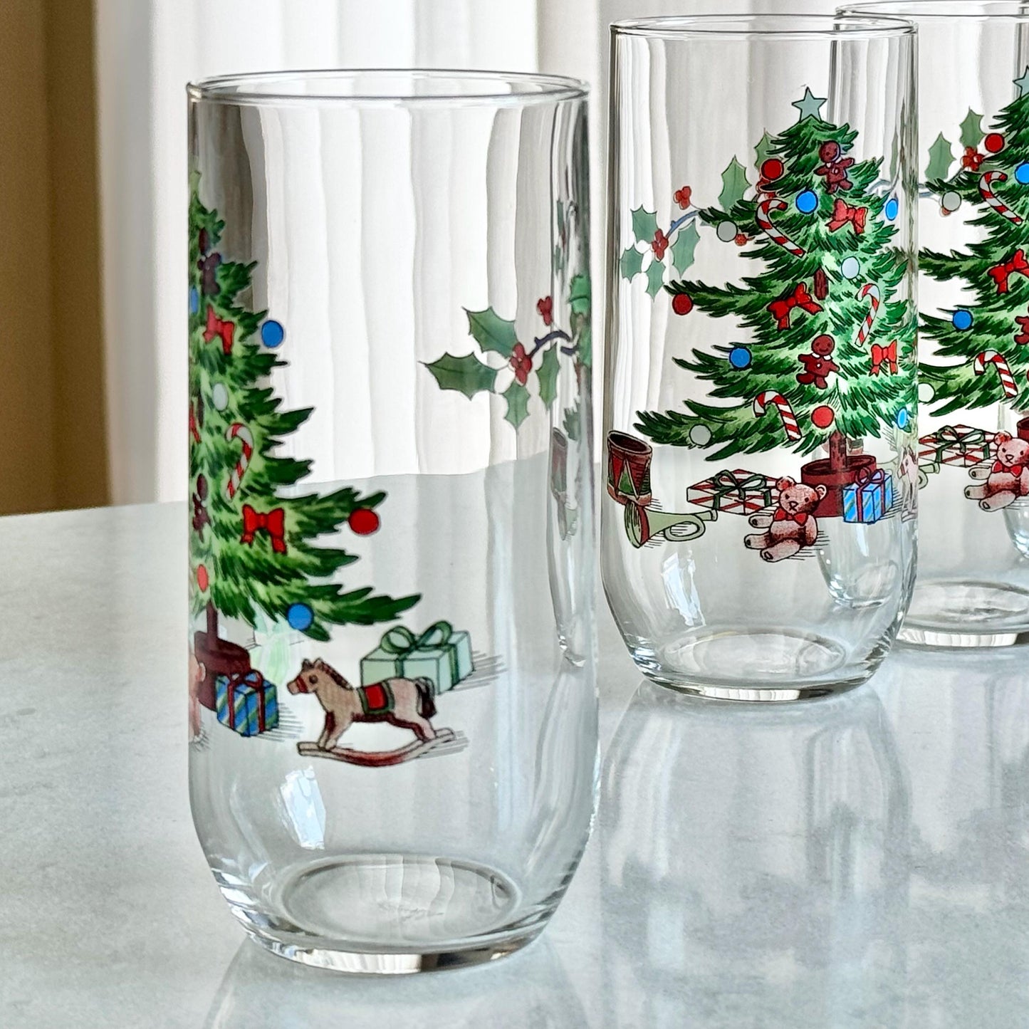 Vintage Luminarc Noel Glasses - Set of 8 Tumblers