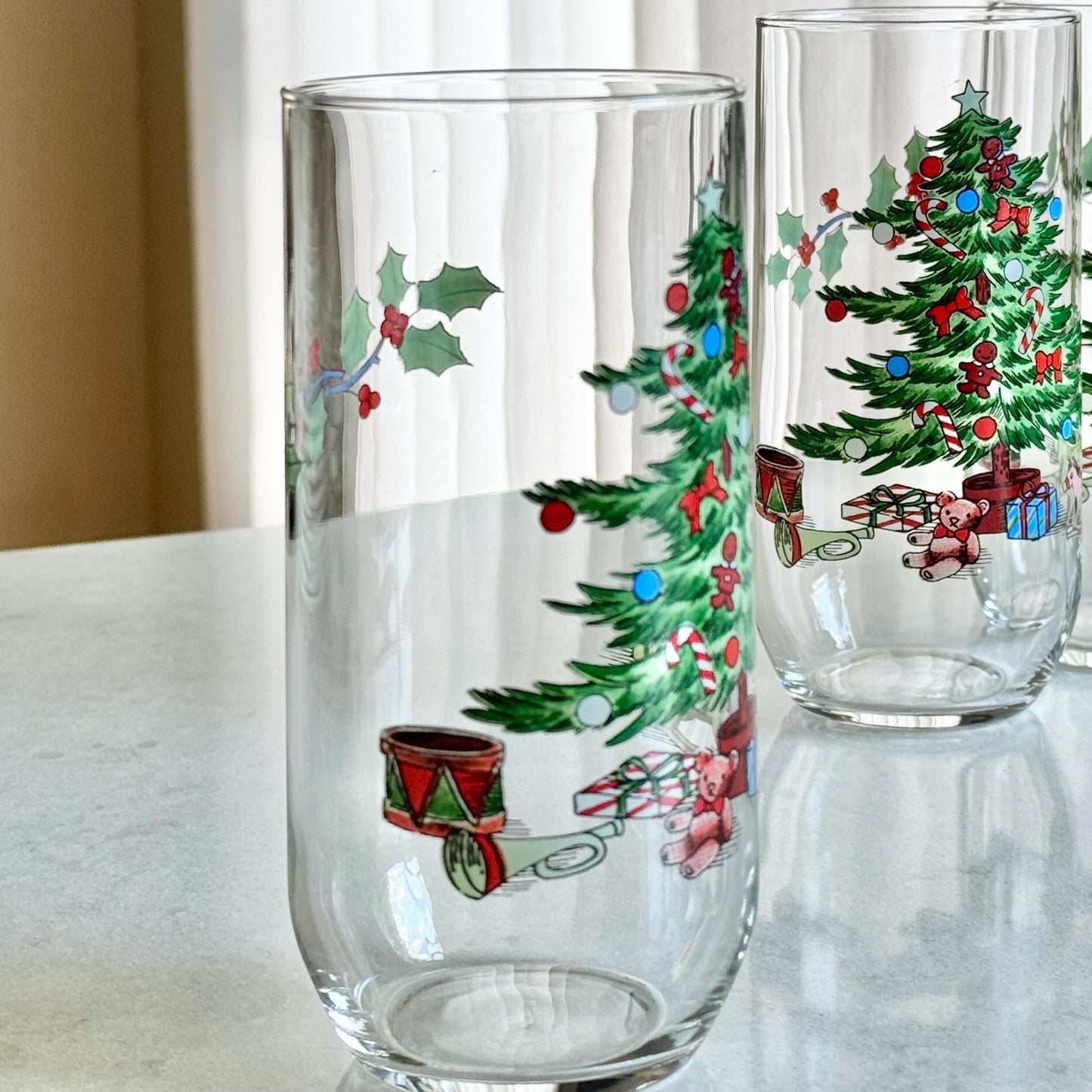 Vintage Luminarc Noel Glasses - Set of 8 Tumblers
