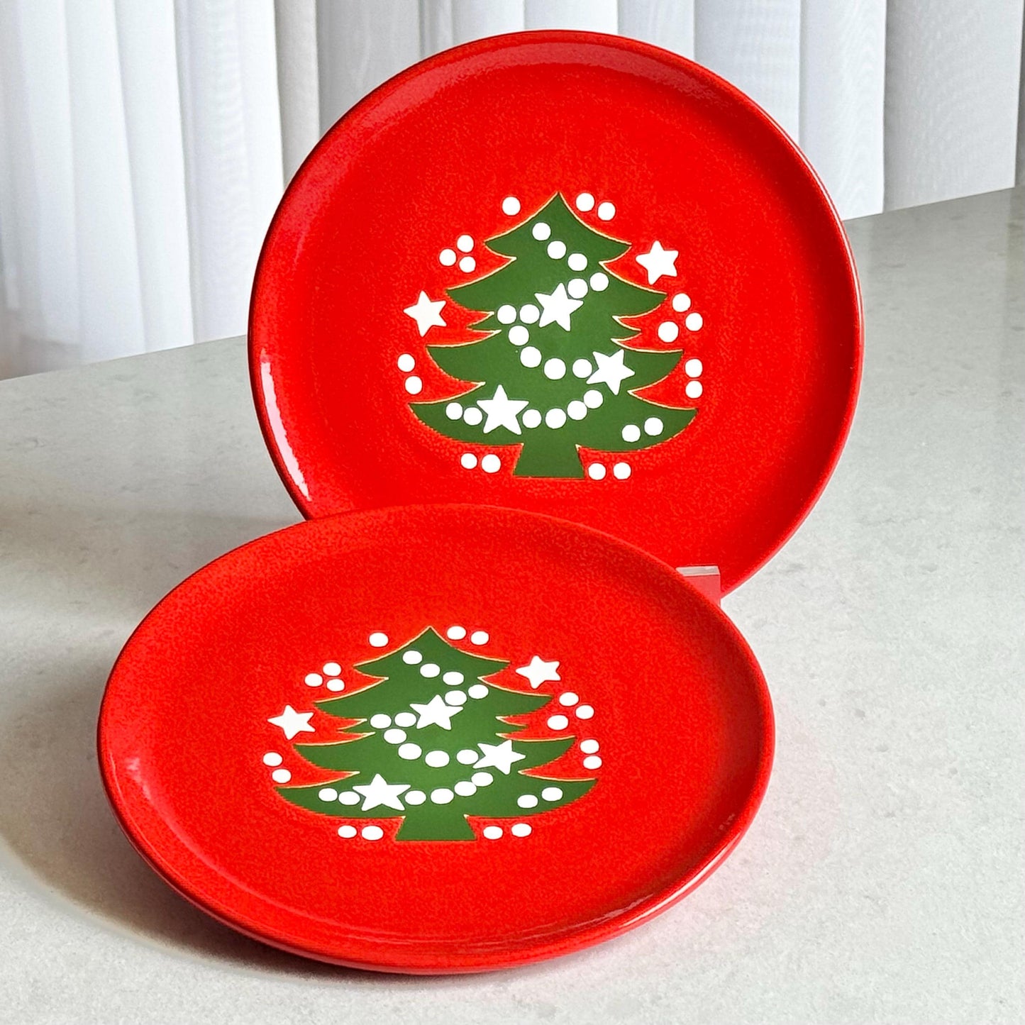 Vintage Waechtersbach Red Christmas Tree 7-3/4 Inch Plates - 14 available