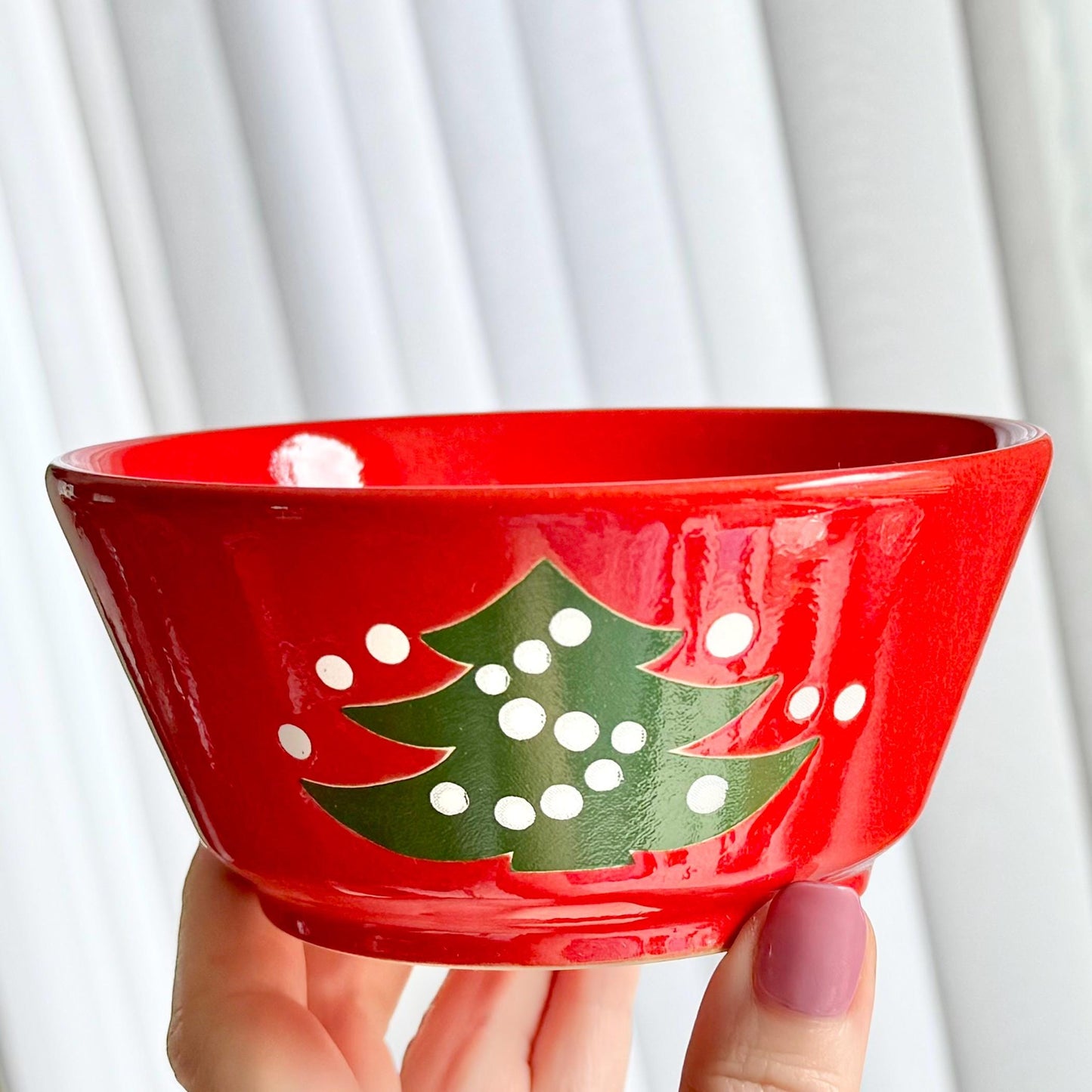 Vintage Waechtersbach Red Christmas Tree 4-7/8 Inch Bowls - Set of 8