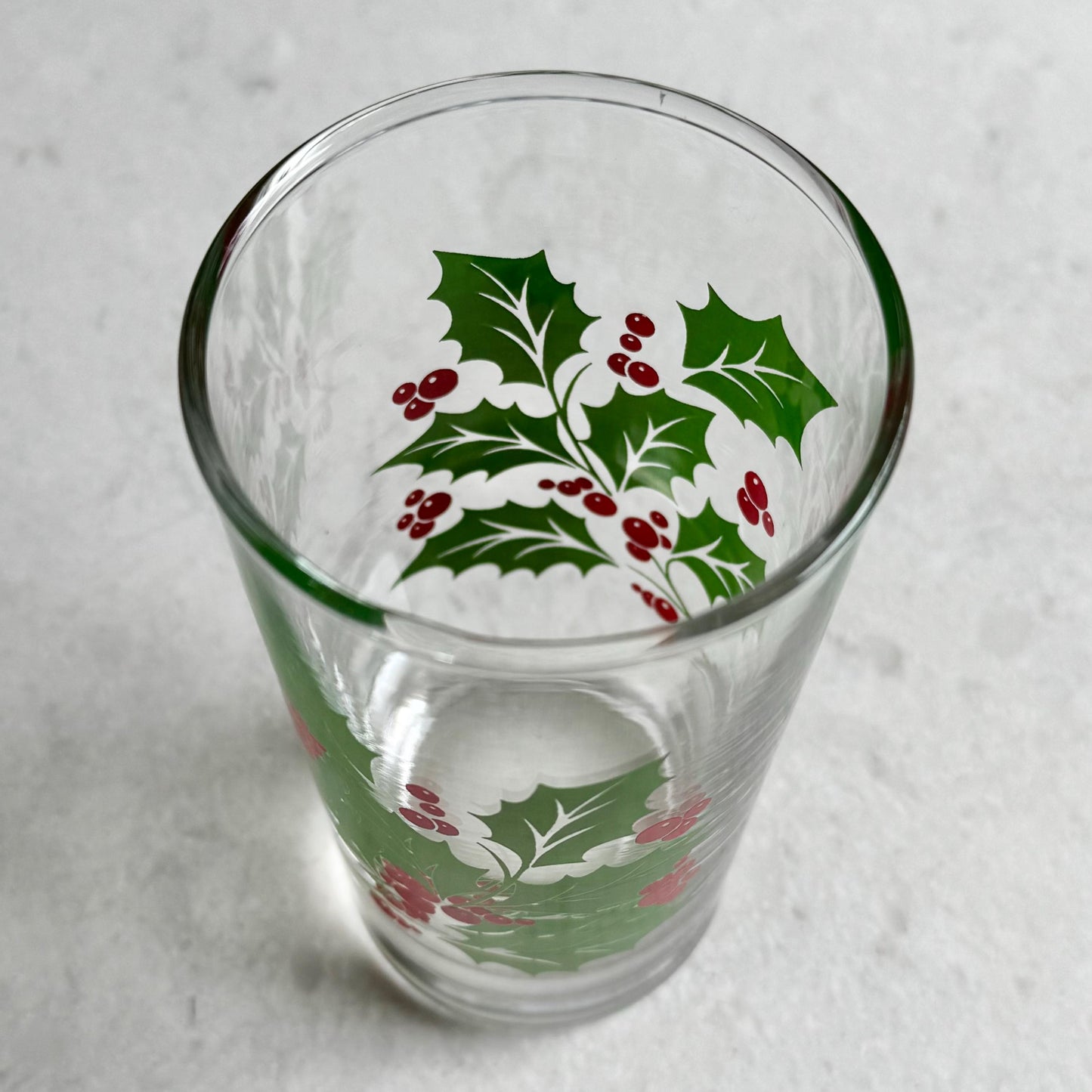 Vintage Indiana Glass 10 Ounce Holly Tumblers Glasses - Set of 4