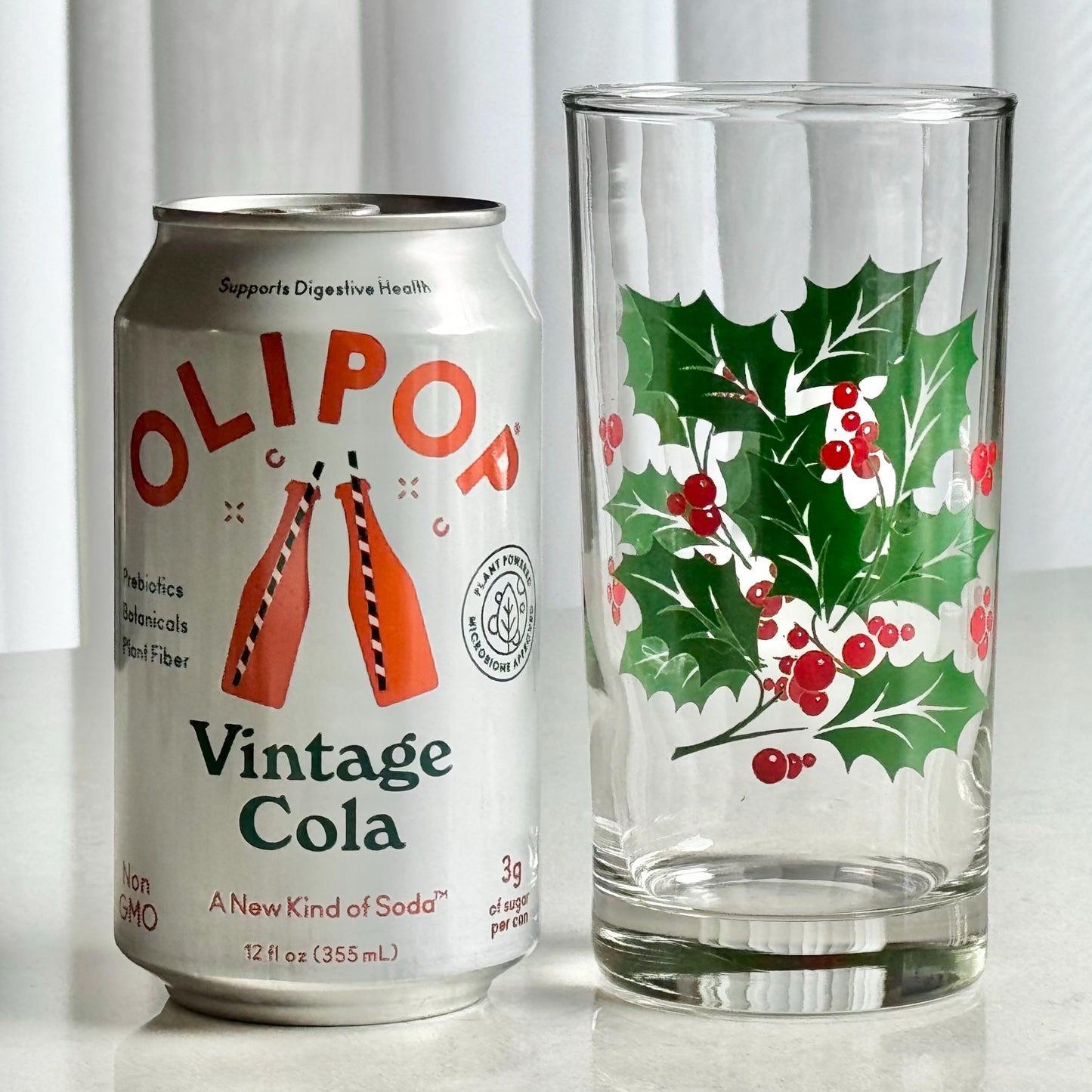 Vintage Indiana Glass 12 Ounce Holly Tumblers - Set of 4