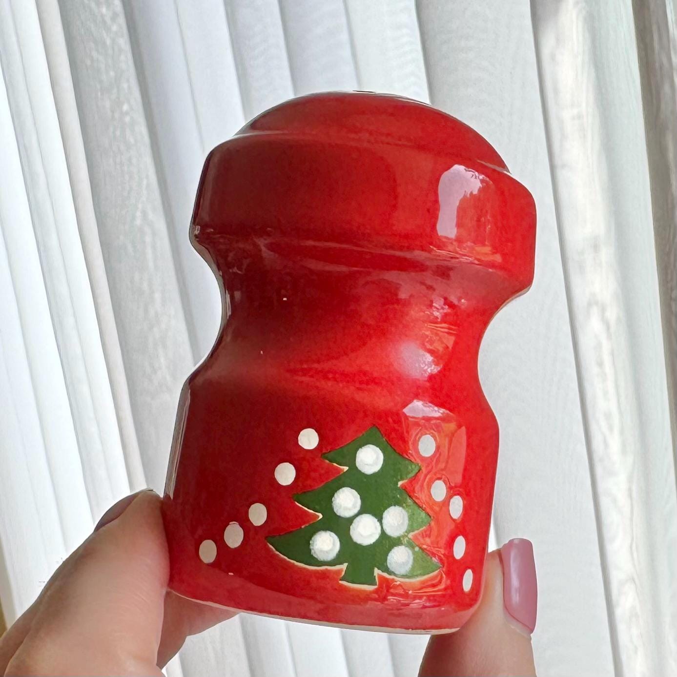 Vintage Waechtersbach Red Christmas Tree Salt and Pepper Shaker Set