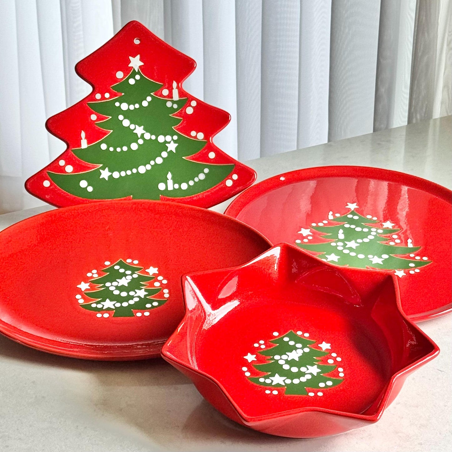 Vintage Waechtersbach Red Christmas Tree 12 Inch Platter
