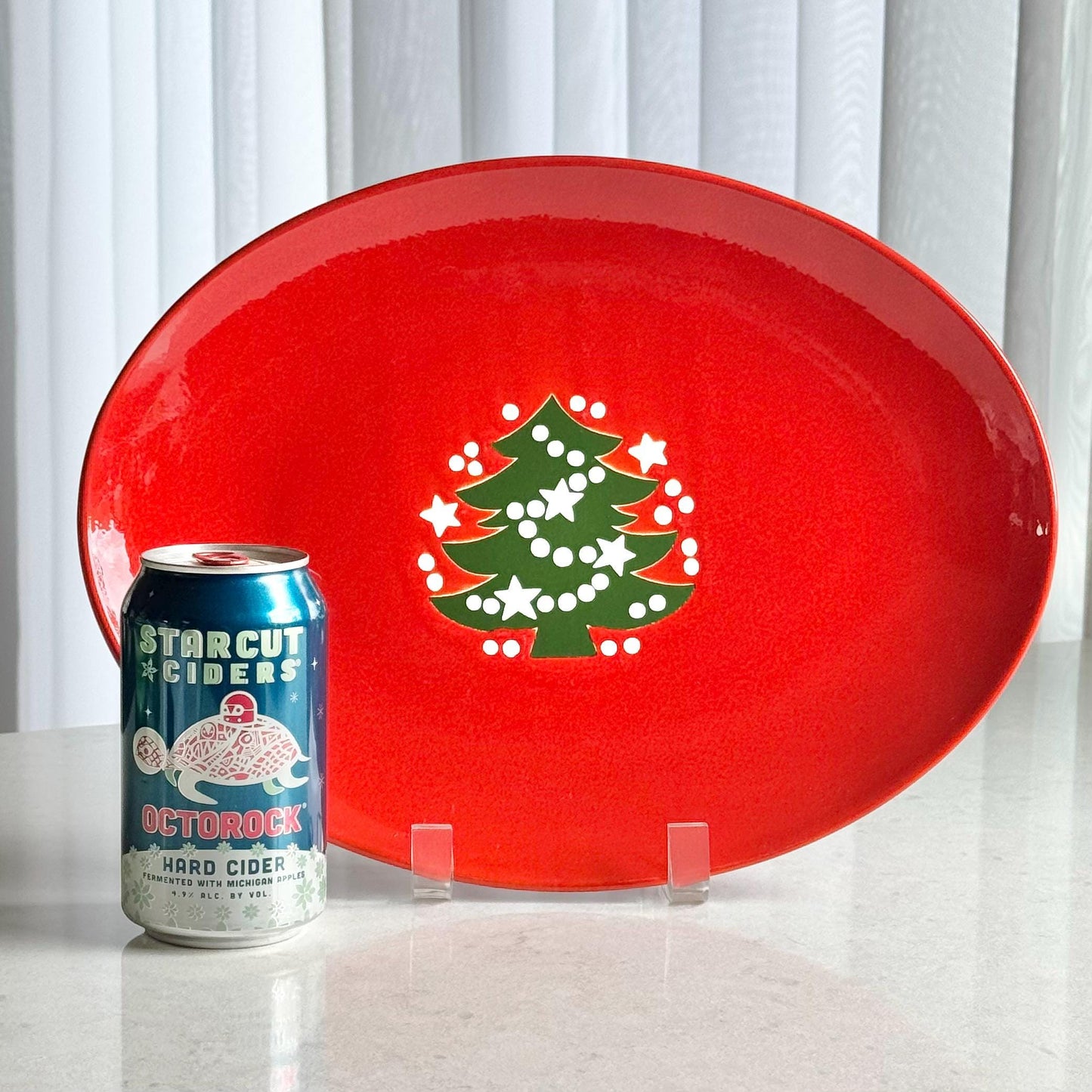 Vintage Waechtersbach Red Christmas Tree Oval Platter