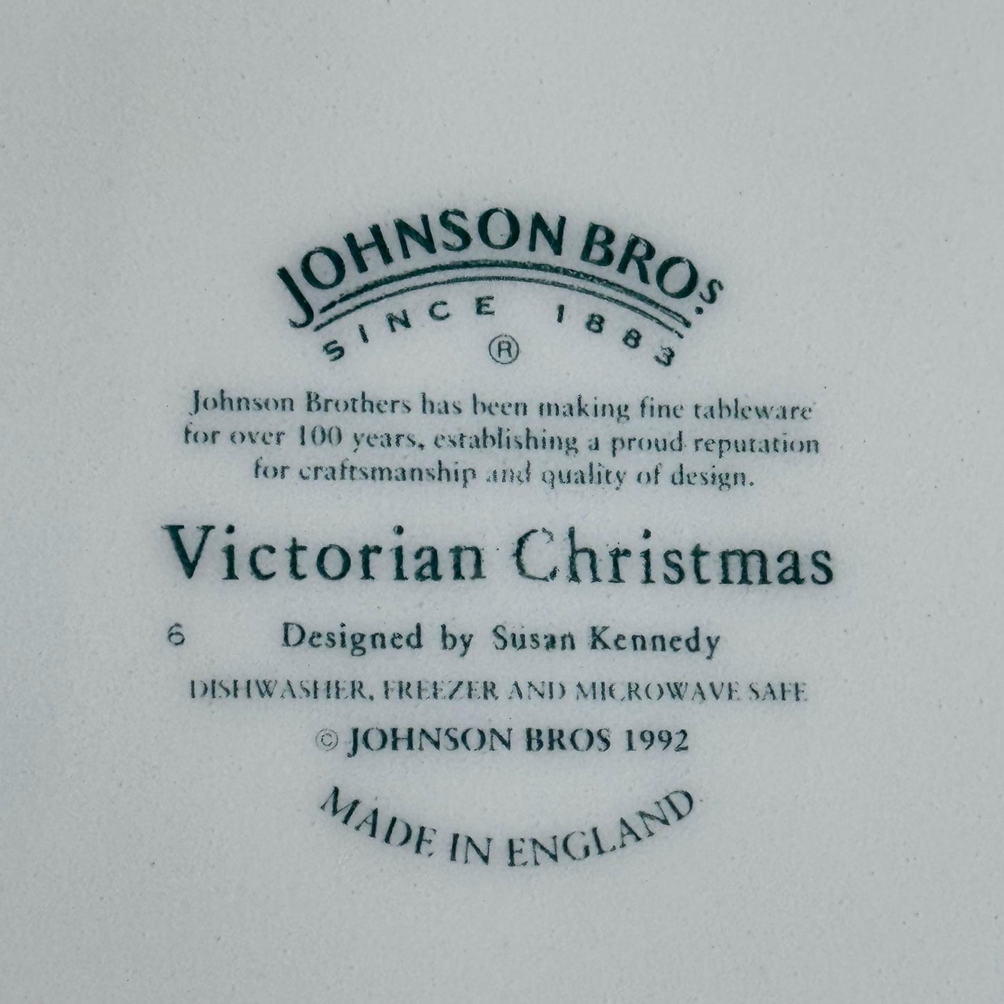 Vintage Johnson Brothers Victorian Christmas Dishes (circa 1992 - 2002) - Service for Eight (32 pieces total)