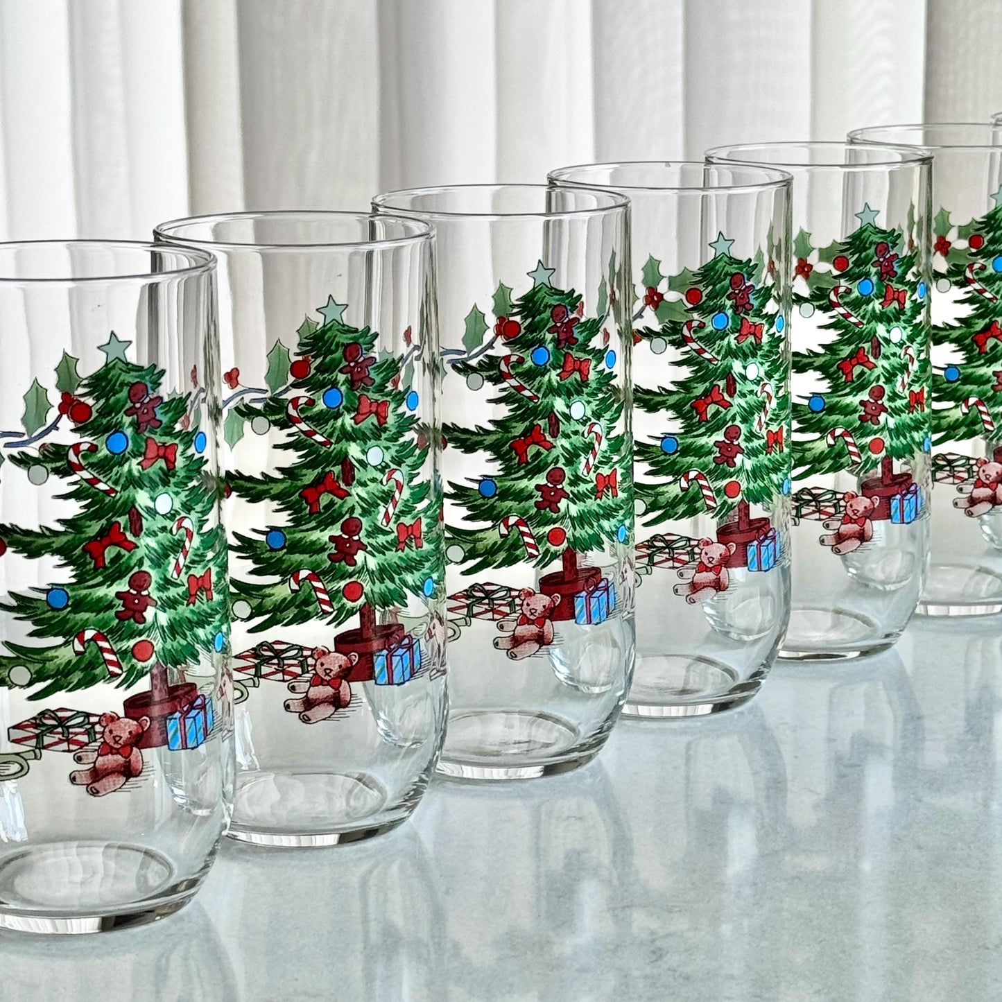 Vintage Luminarc Noel Glasses - Set of 8 Tumblers