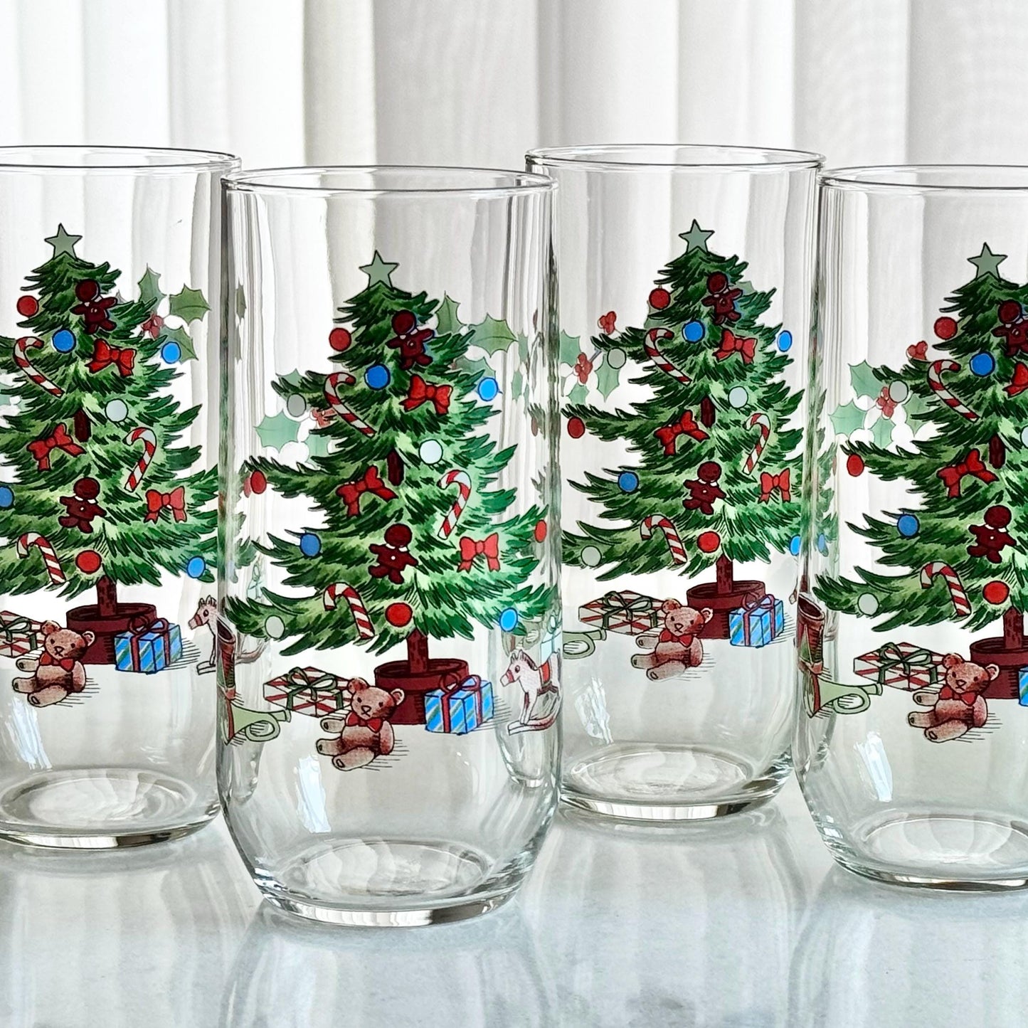 Vintage Luminarc Noel Glasses - Set of 8 Tumblers