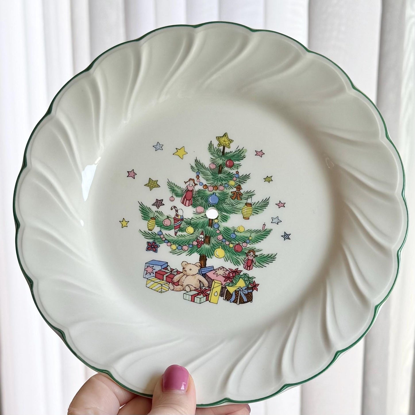 Vintage Nikko Happy Holidays Two Tier Tidbit Tray