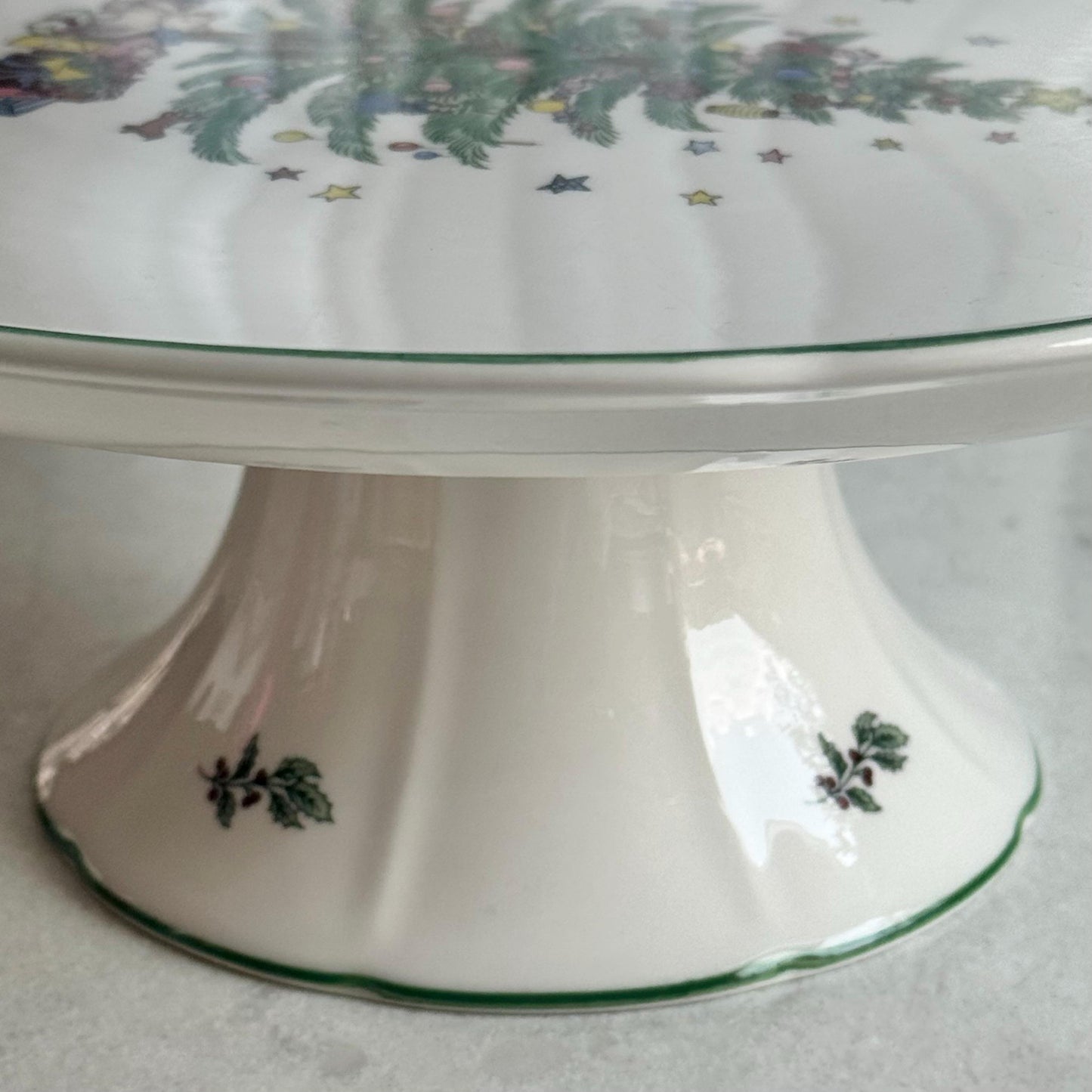 Vintage Nikko Happy Holidays Cake Stand