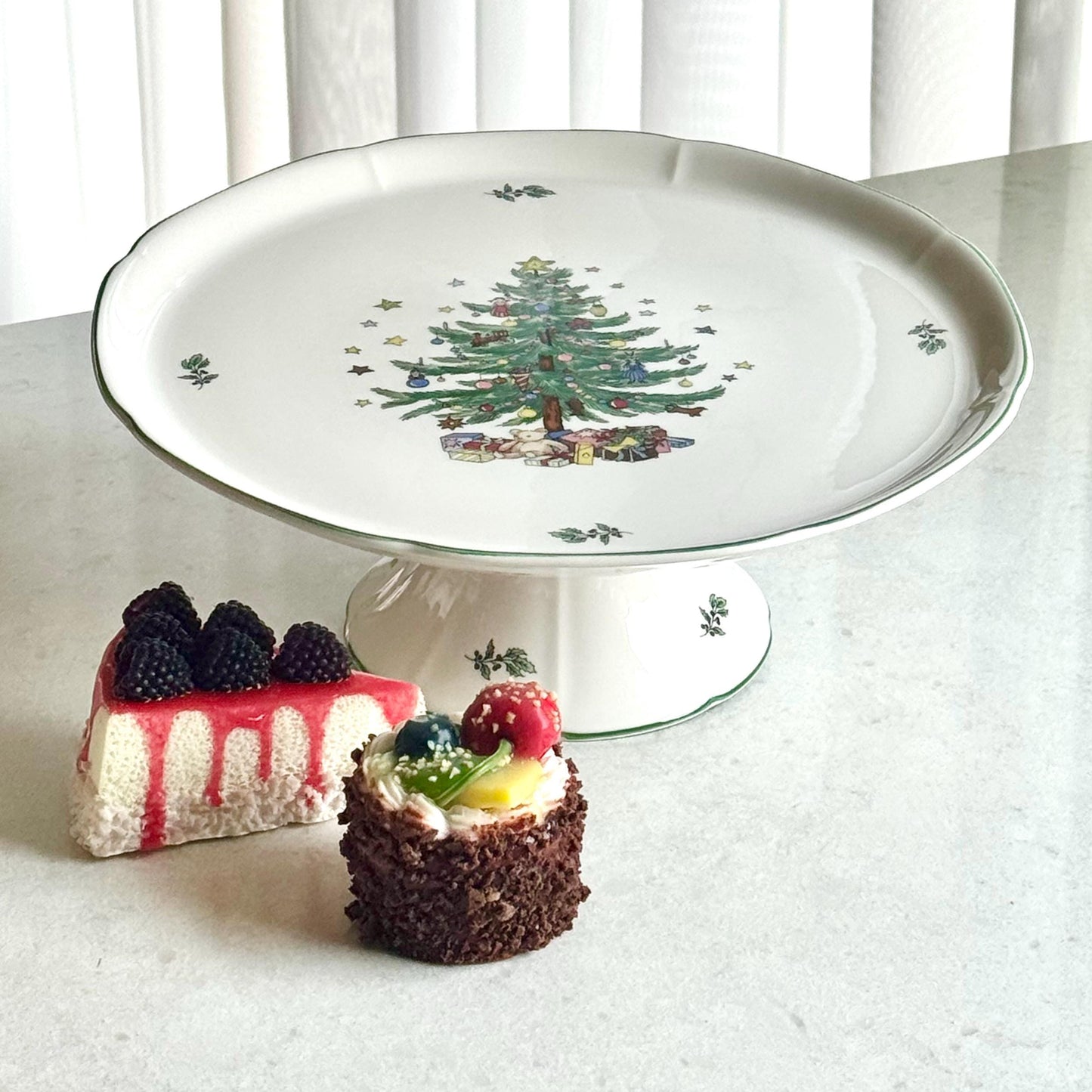 Vintage Nikko Happy Holidays Cake Stand