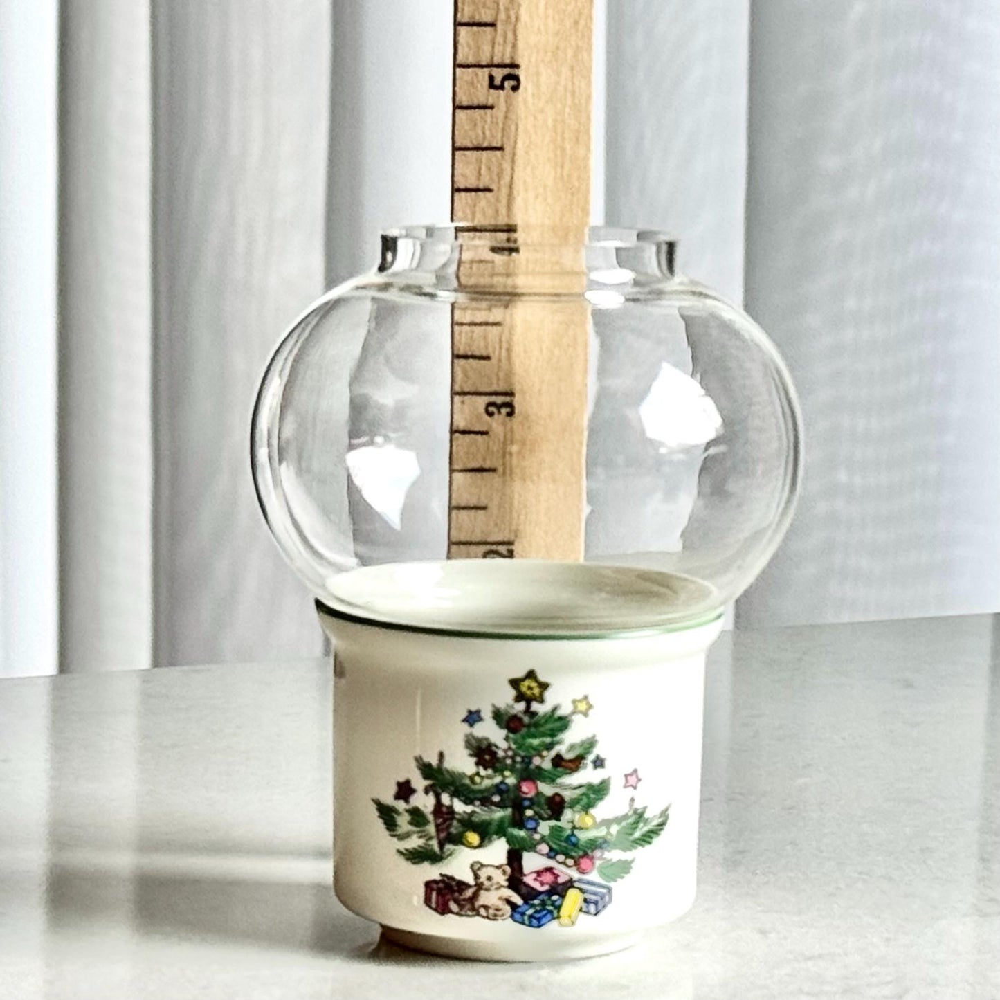 Vintage Nikko Happy Holidays Mini Globe Tea Light Candle Holders - Set of 3