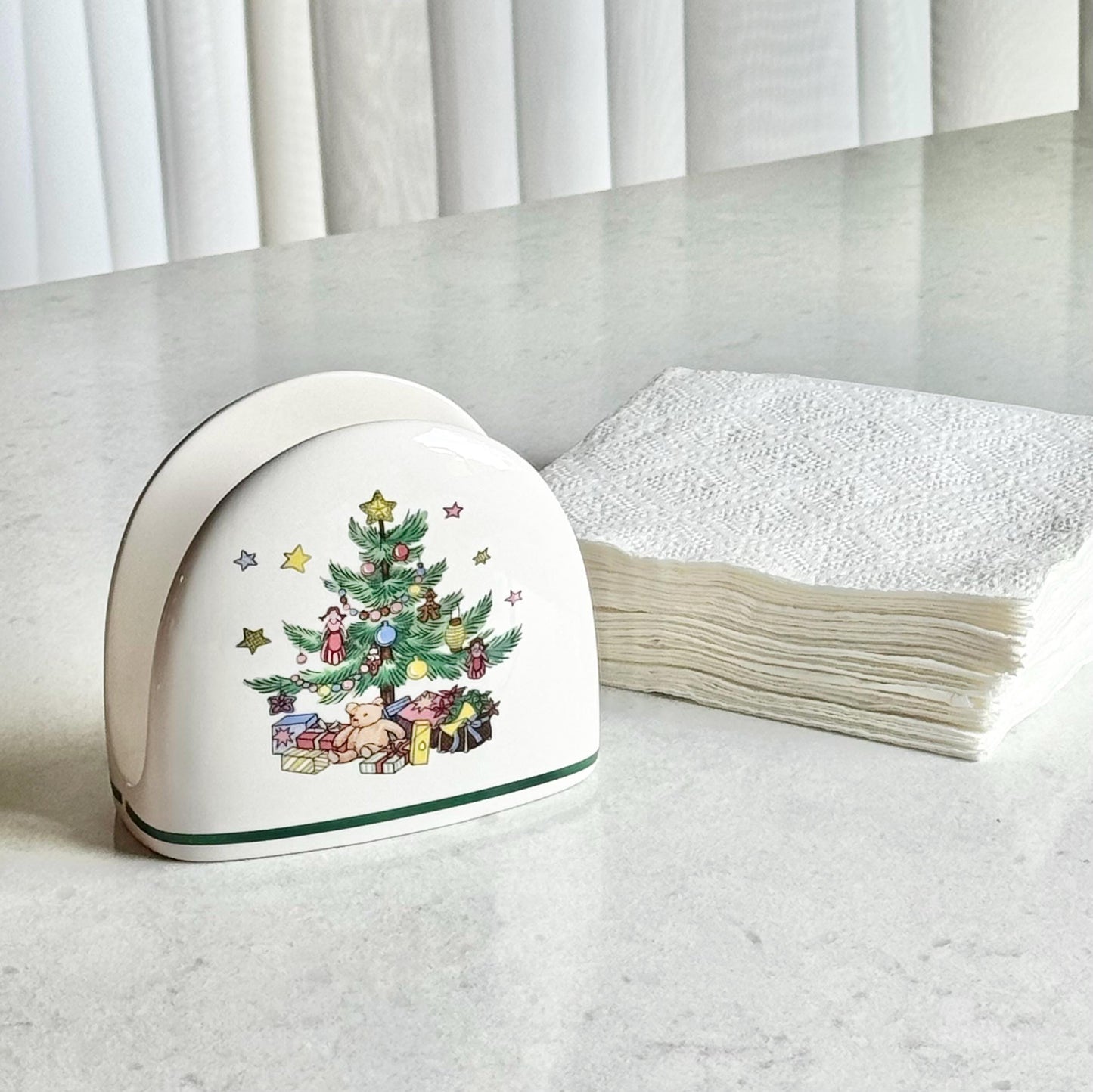Vintage Nikko Happy Holidays Napkin Holder