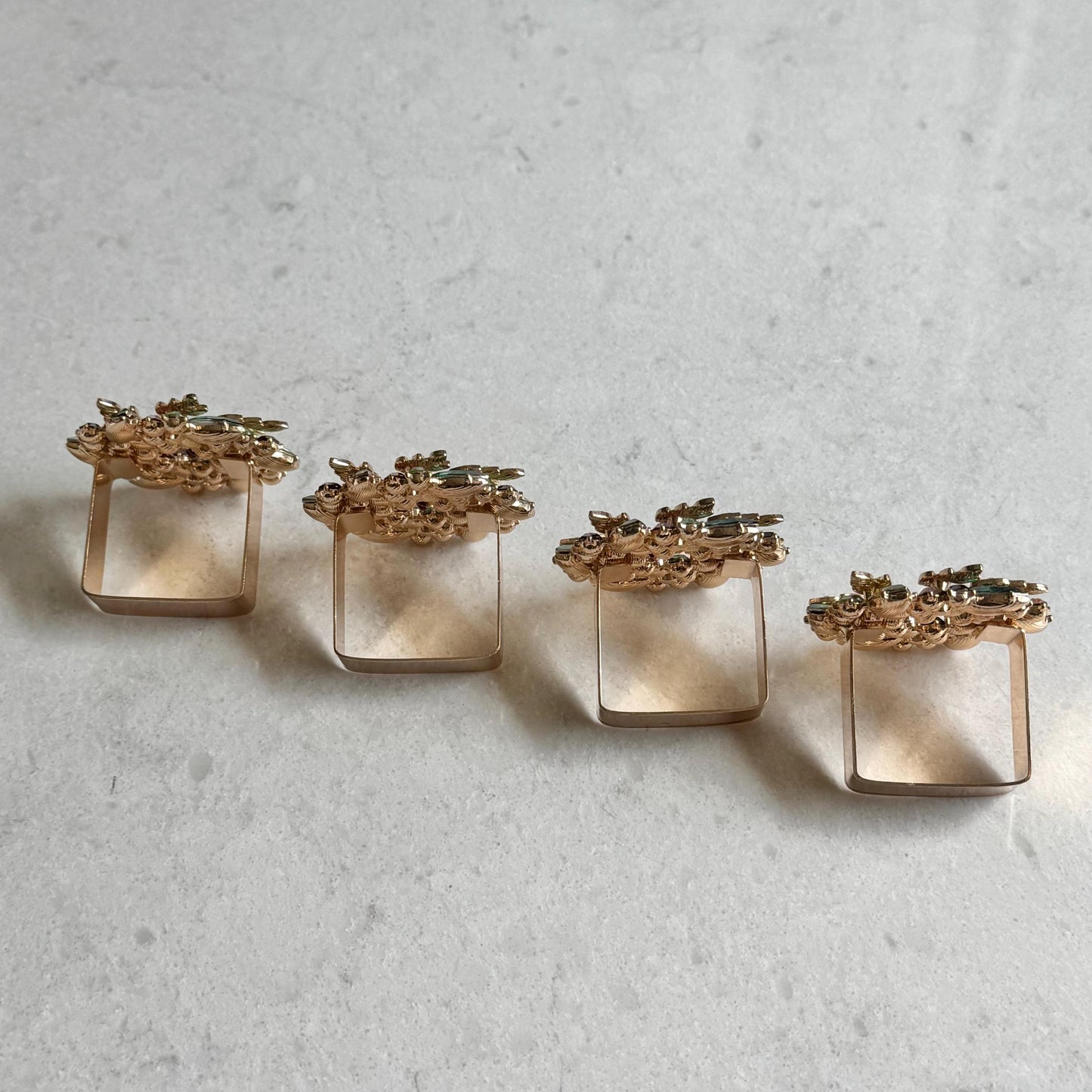 Vintage Kim Seybert Holiday Wreath Jeweled Napkin Rings - Set of 4