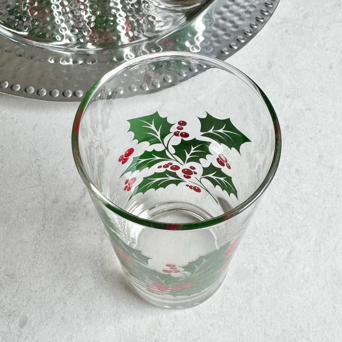 Vintage Indiana Glass 12 Ounce Holly Tumblers - Set of 4