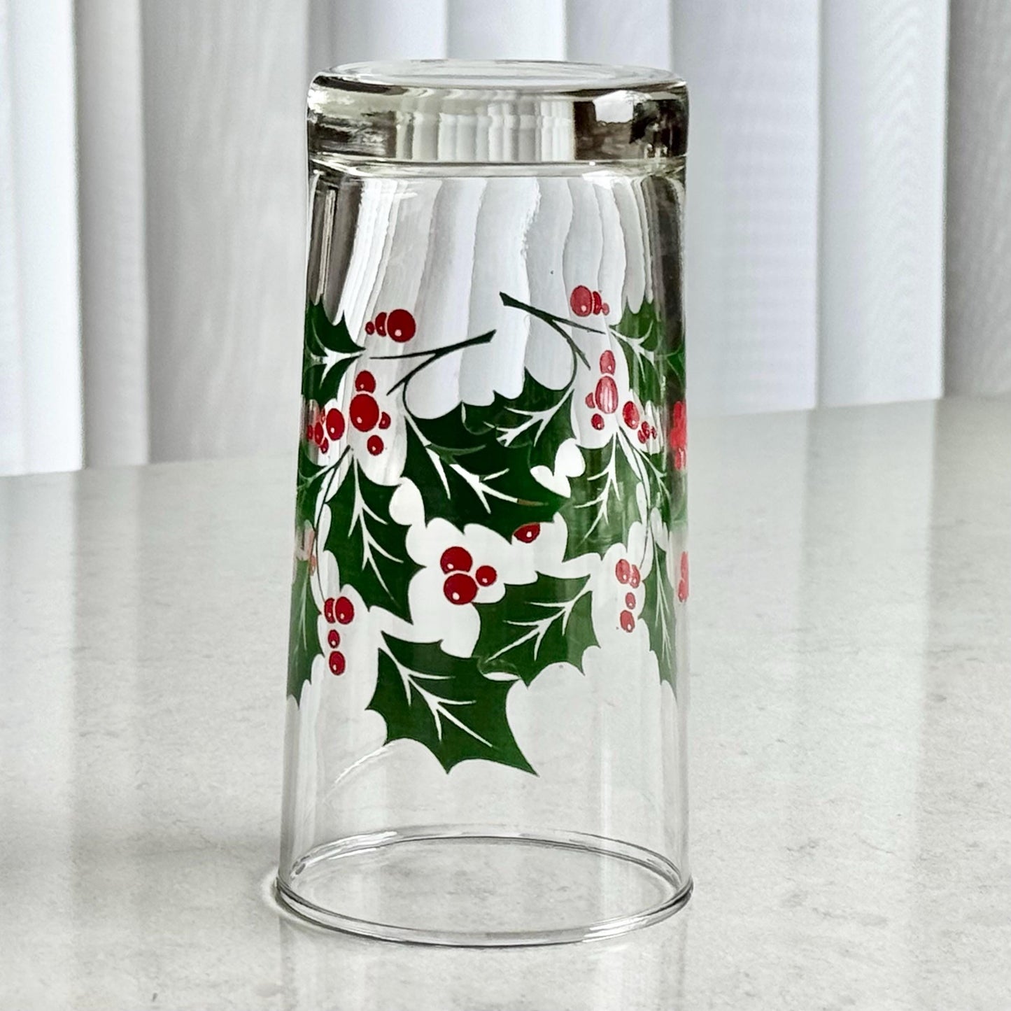 Vintage Indiana Glass 12 Ounce Holly Tumblers - Set of 4