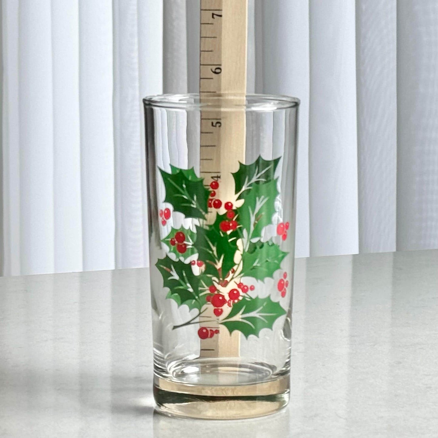 Vintage Indiana Glass 12 Ounce Holly Tumblers - Set of 4