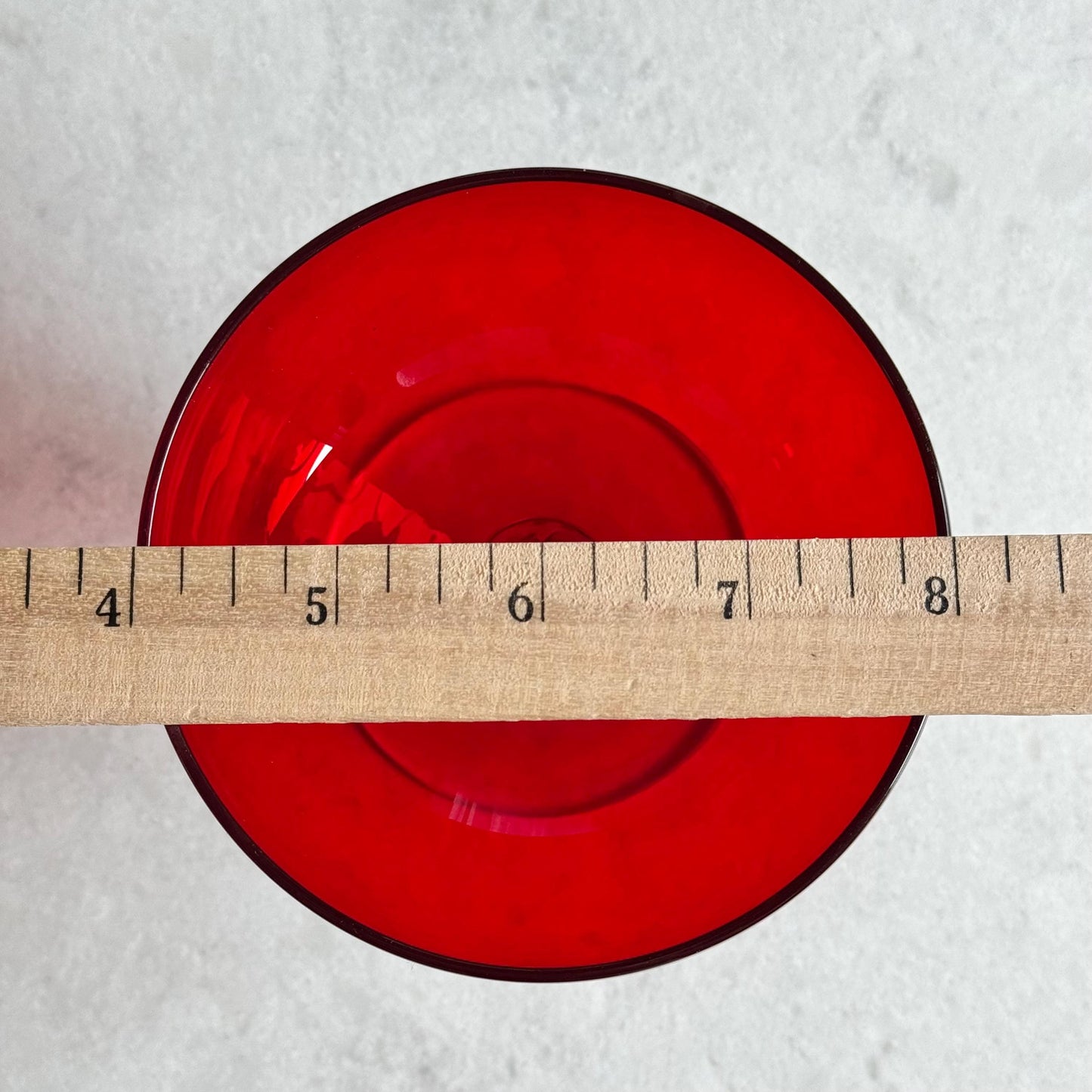 Vintage Ruby Red Twisted Stem Glasses - Set of 5